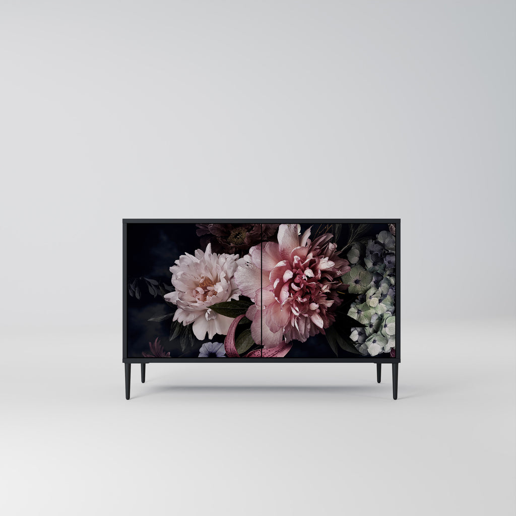 PURE BLOSSOM 2-Door Sideboard in Black Finish