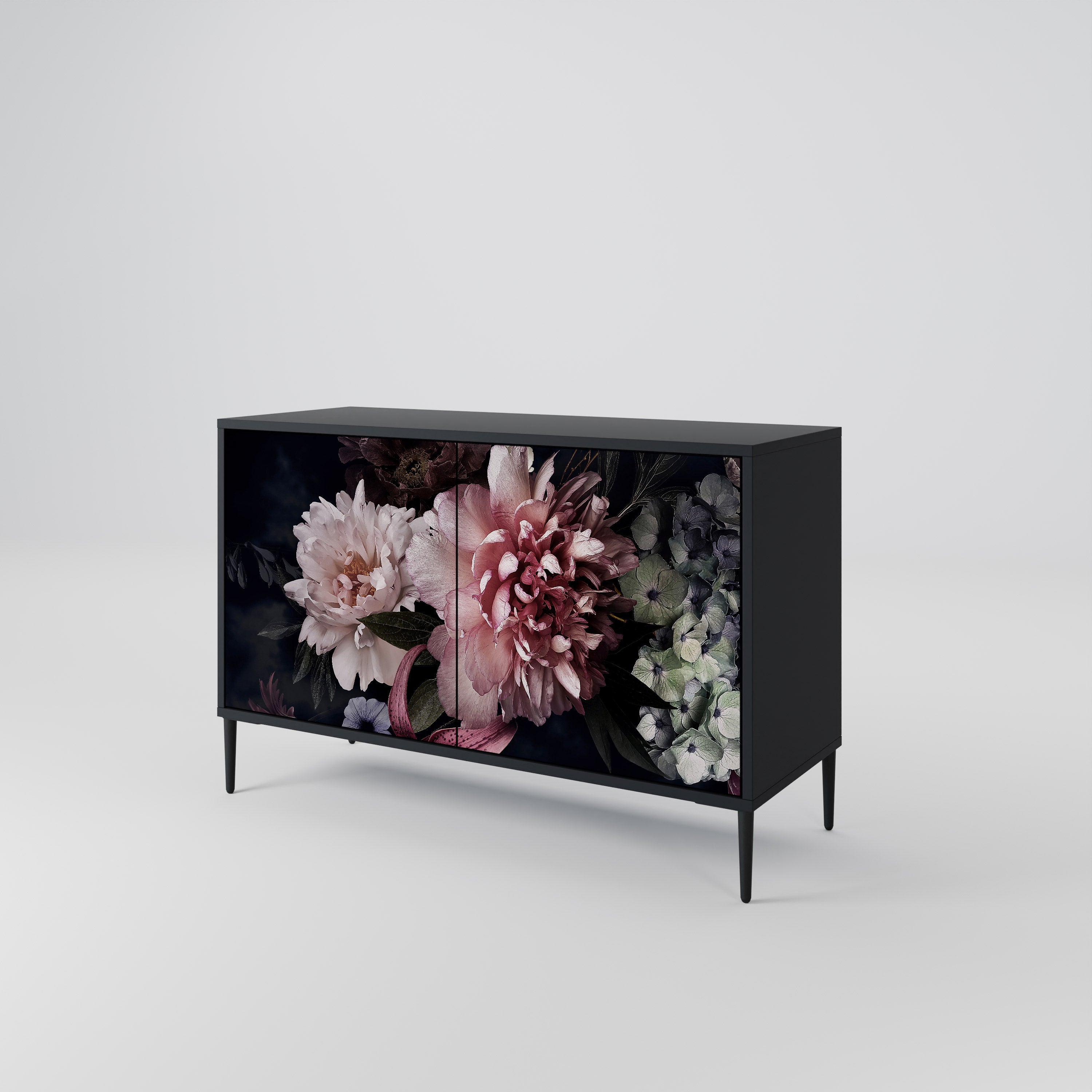 PURE BLOSSOM 2-Door Sideboard in Black Finish