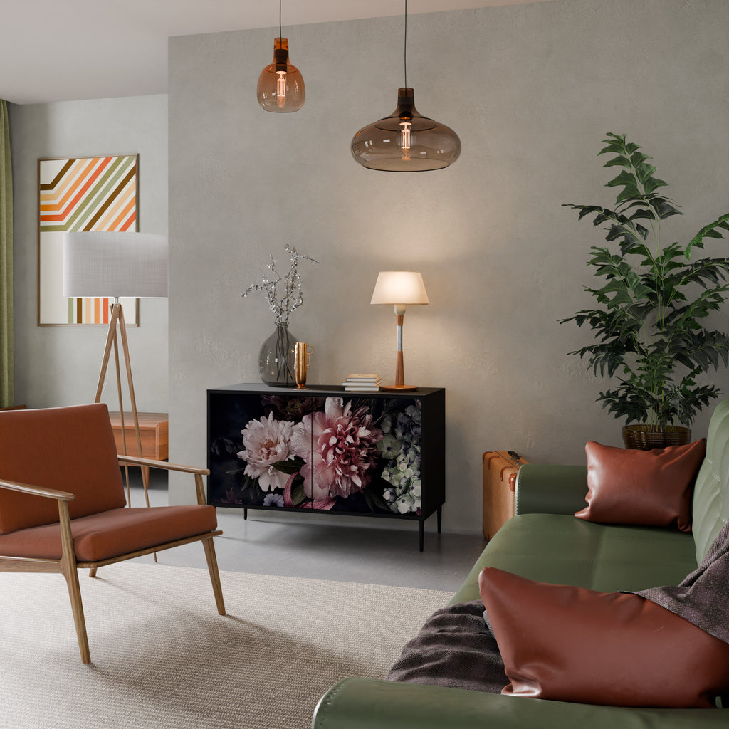 PURE BLOSSOM 2-Door Sideboard in Black Finish