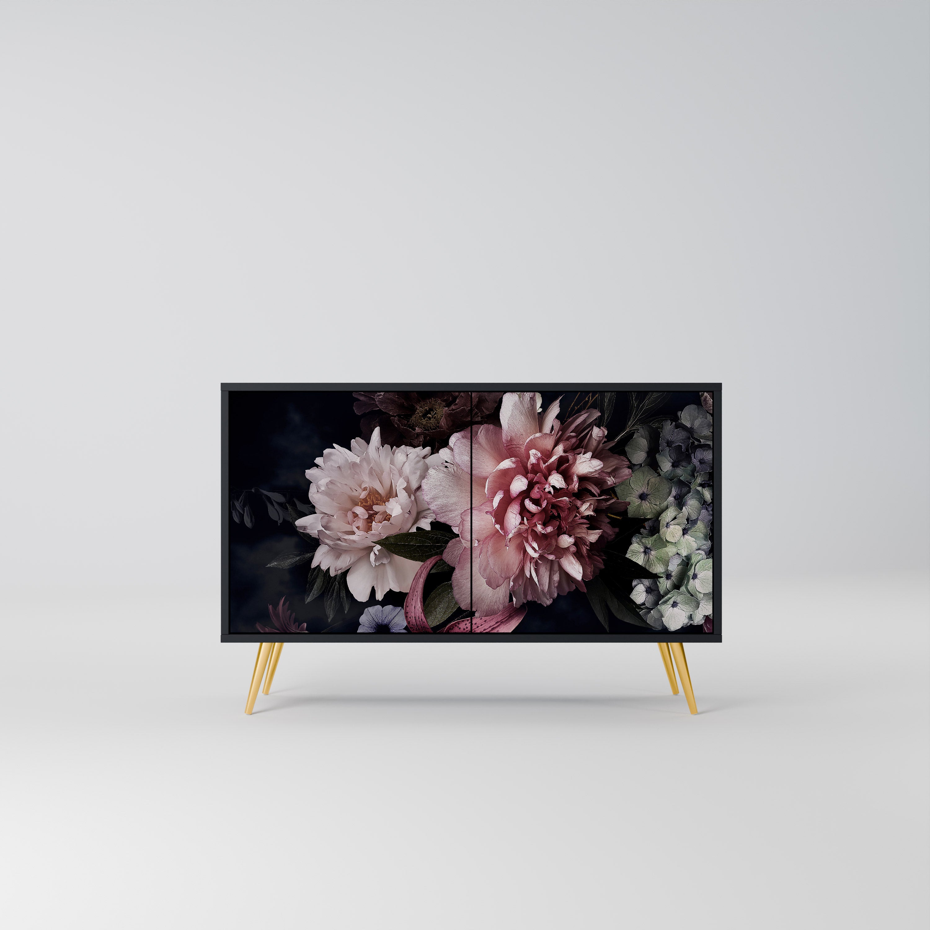 PURE BLOSSOM 2-Door Sideboard in Black Finish
