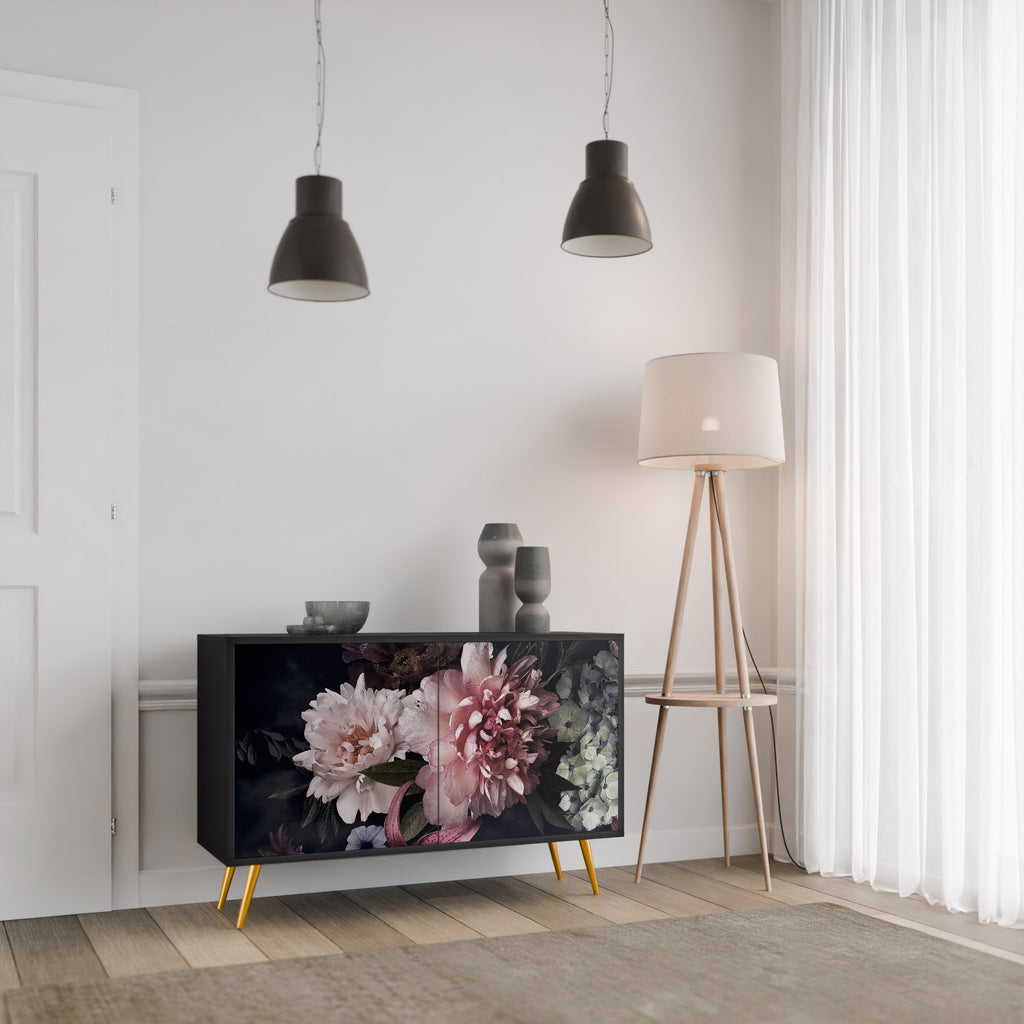 PURE BLOSSOM 2-Door Sideboard in Black Finish