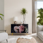 PURE BLOSSOM Aparador de 2 Puertas en Acabado Negro