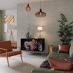 PURE BLOSSOM Aparador de 2 Puertas en Acabado Negro