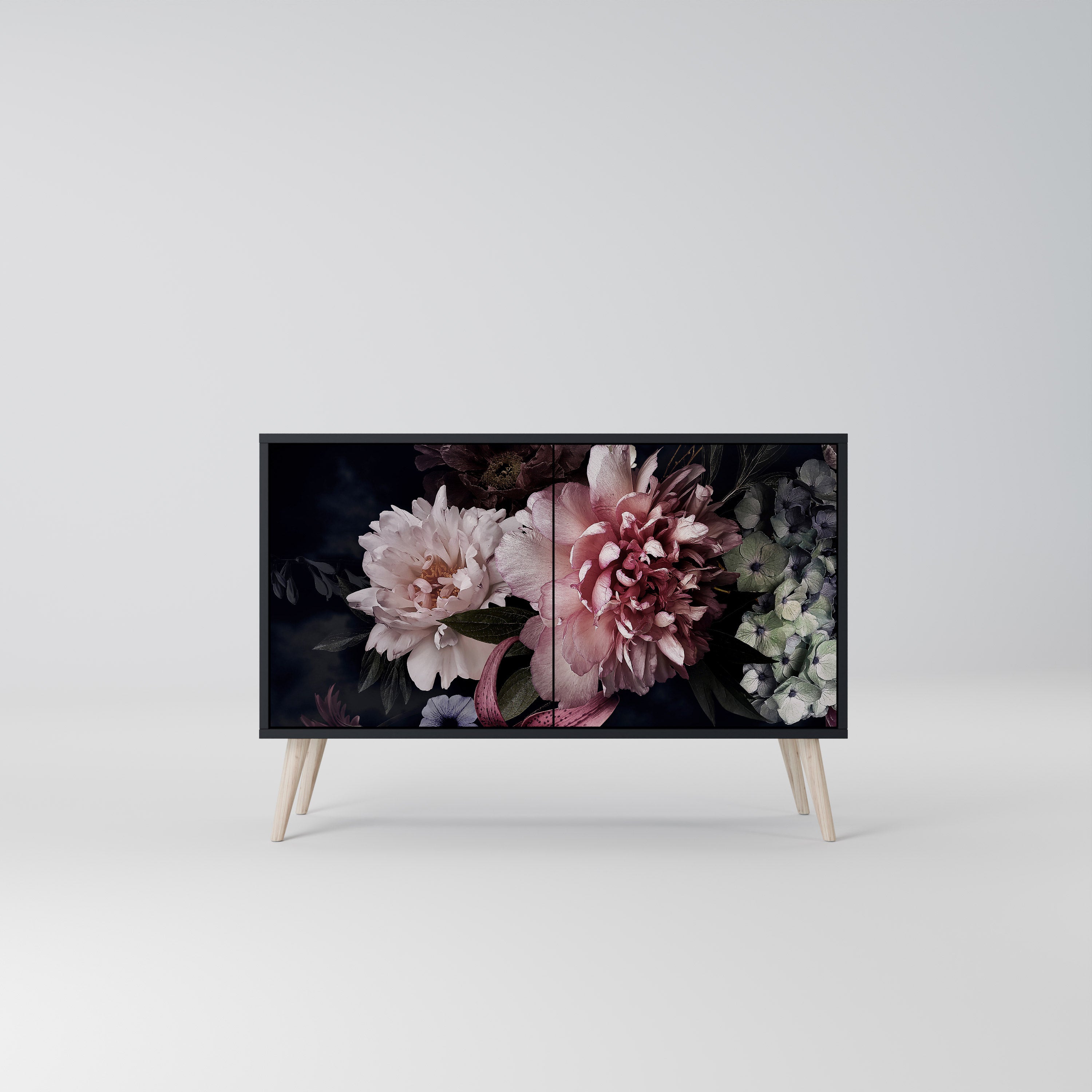 PURE BLOSSOM 2-Door Sideboard in Black Finish