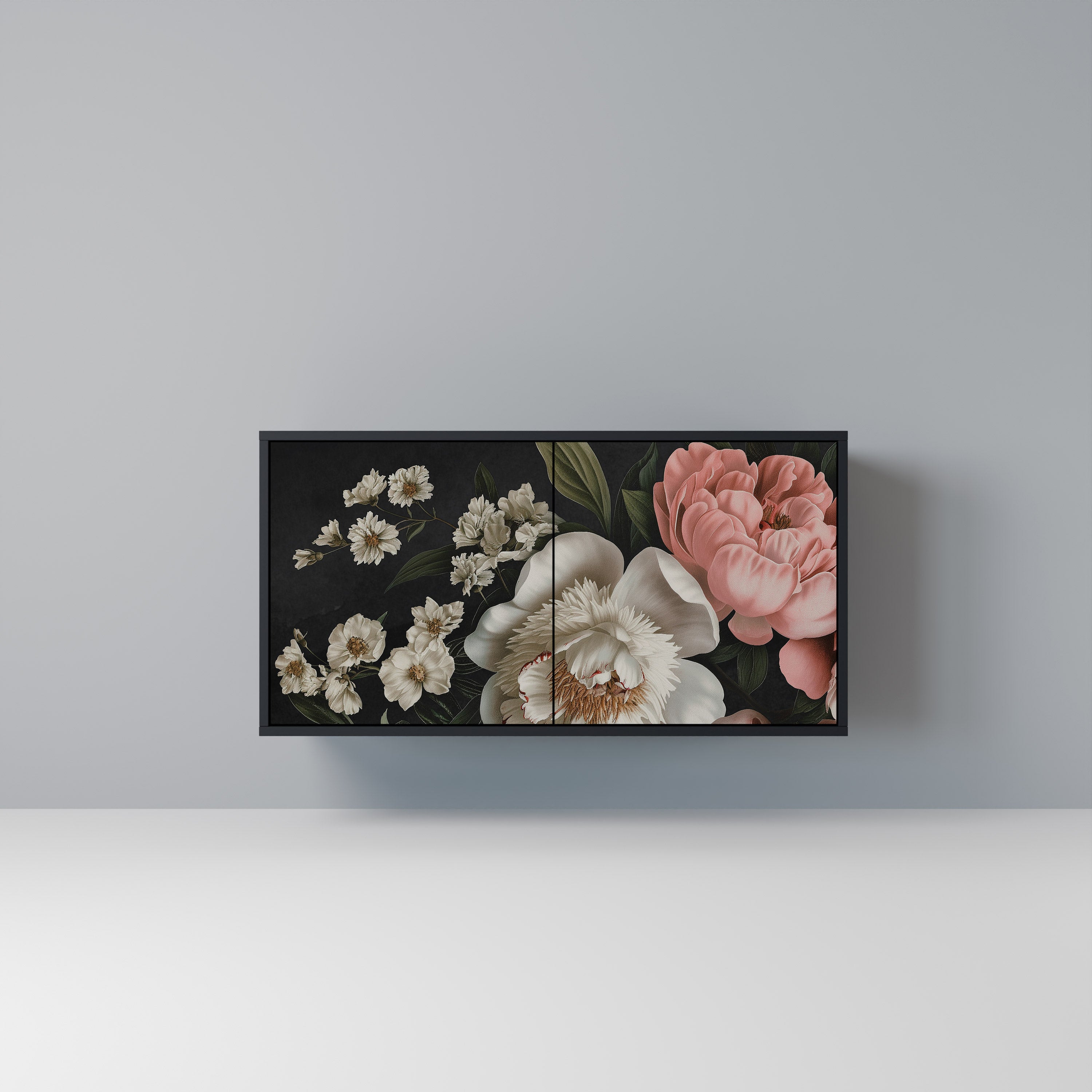 LUSH ELEGANCE 2-Door Sideboard in Black Finish