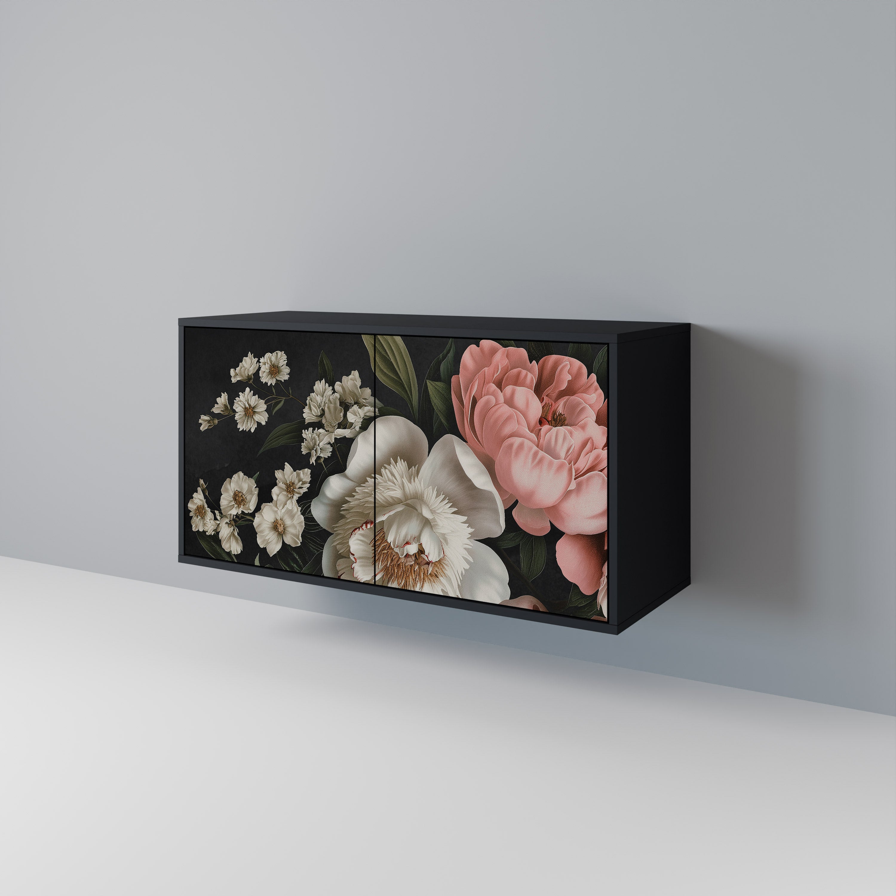 LUSH ELEGANCE 2-Door Sideboard in Black Finish