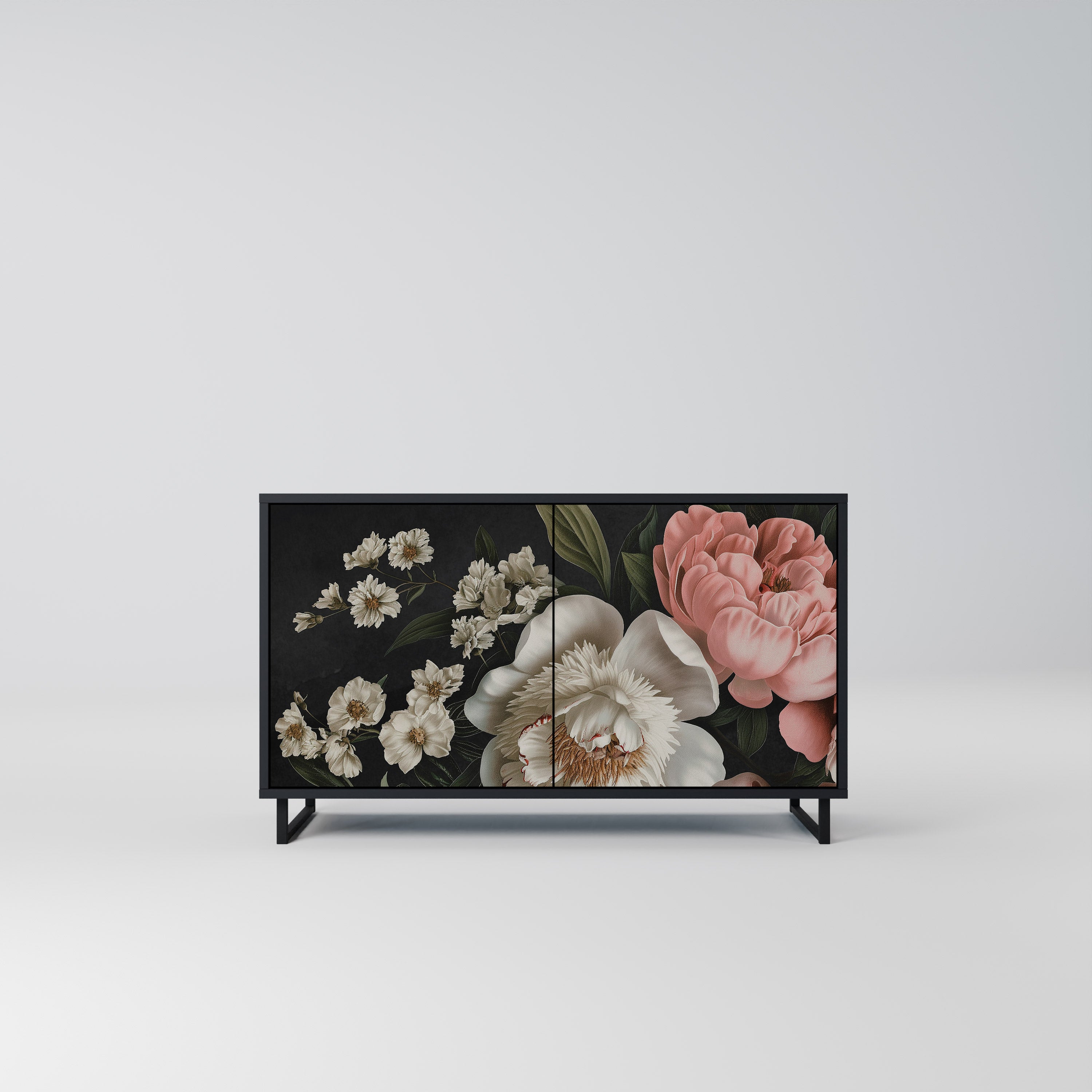 LUSH ELEGANCE 2-Door Sideboard in Black Finish