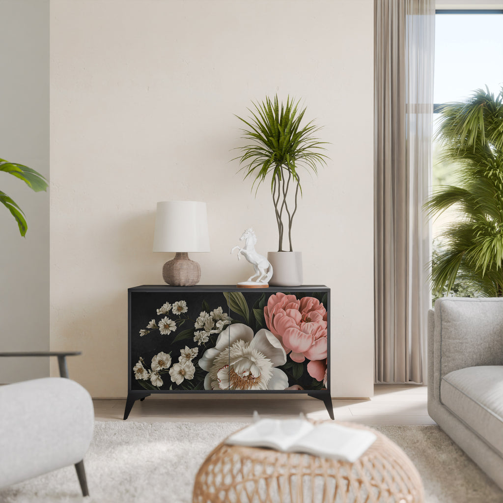 LUSH ELEGANCE 2-Door Sideboard in Black Finish