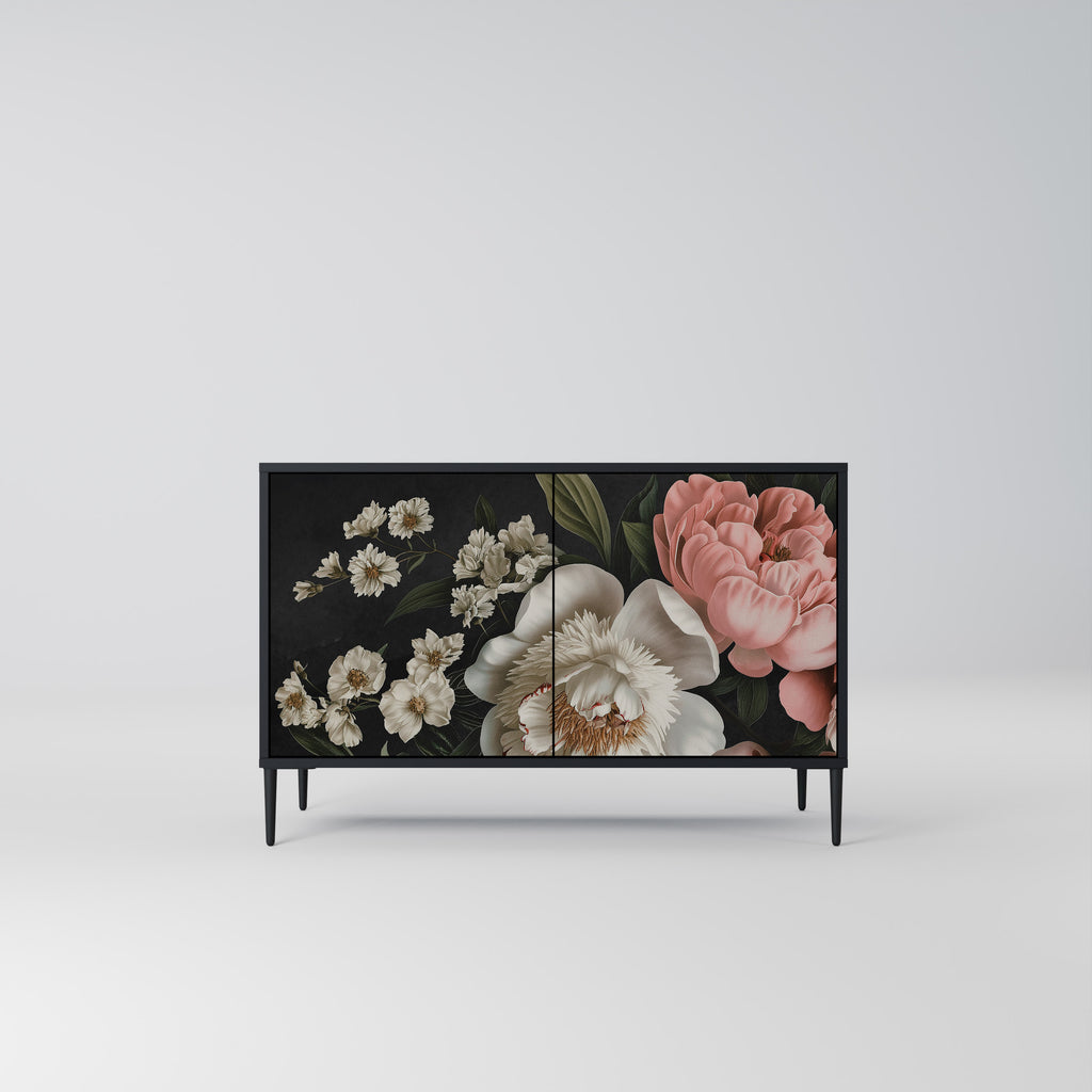 LUSH ELEGANCE 2-Door Sideboard in Black Finish
