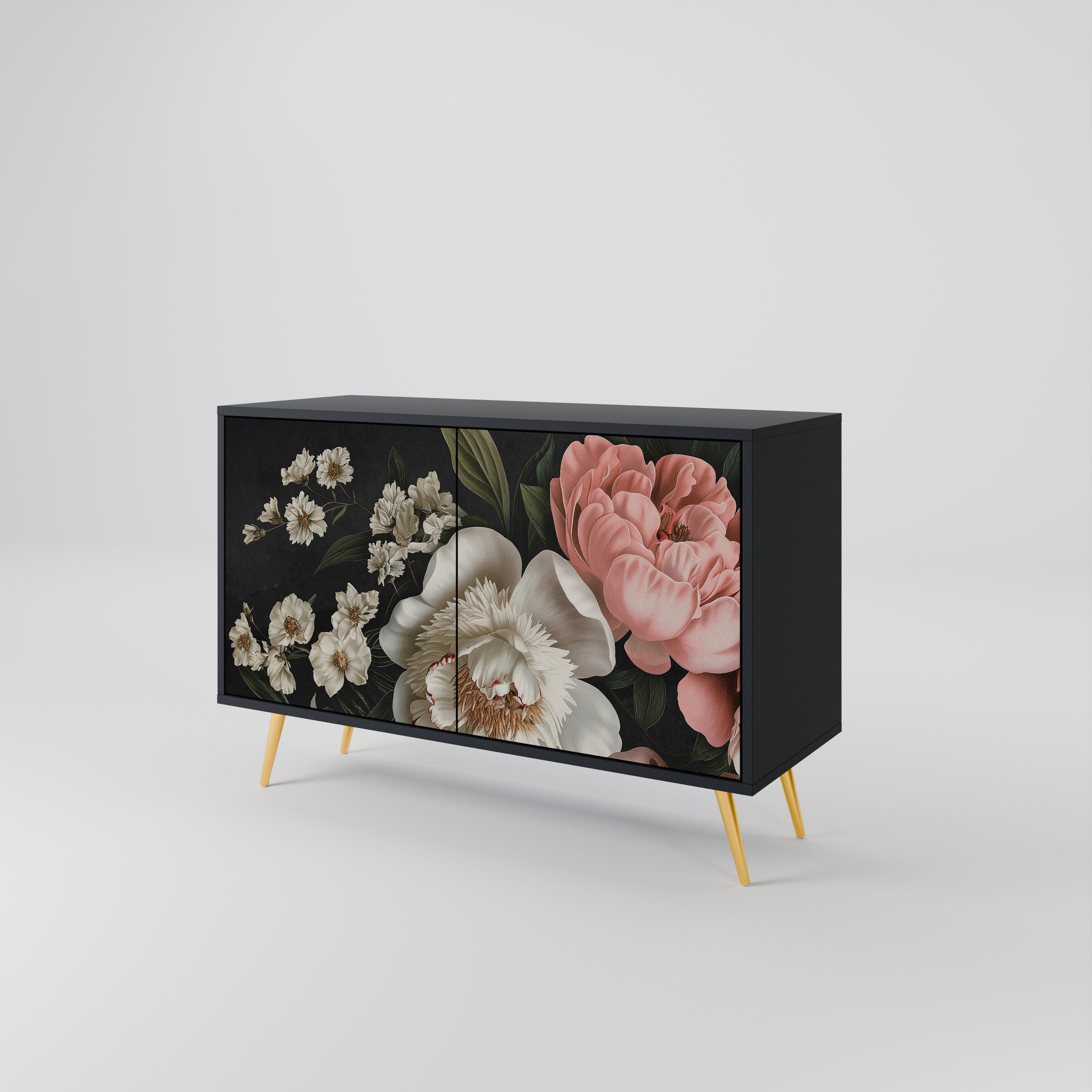 LUSH ELEGANCE 2-Door Sideboard in Black Finish