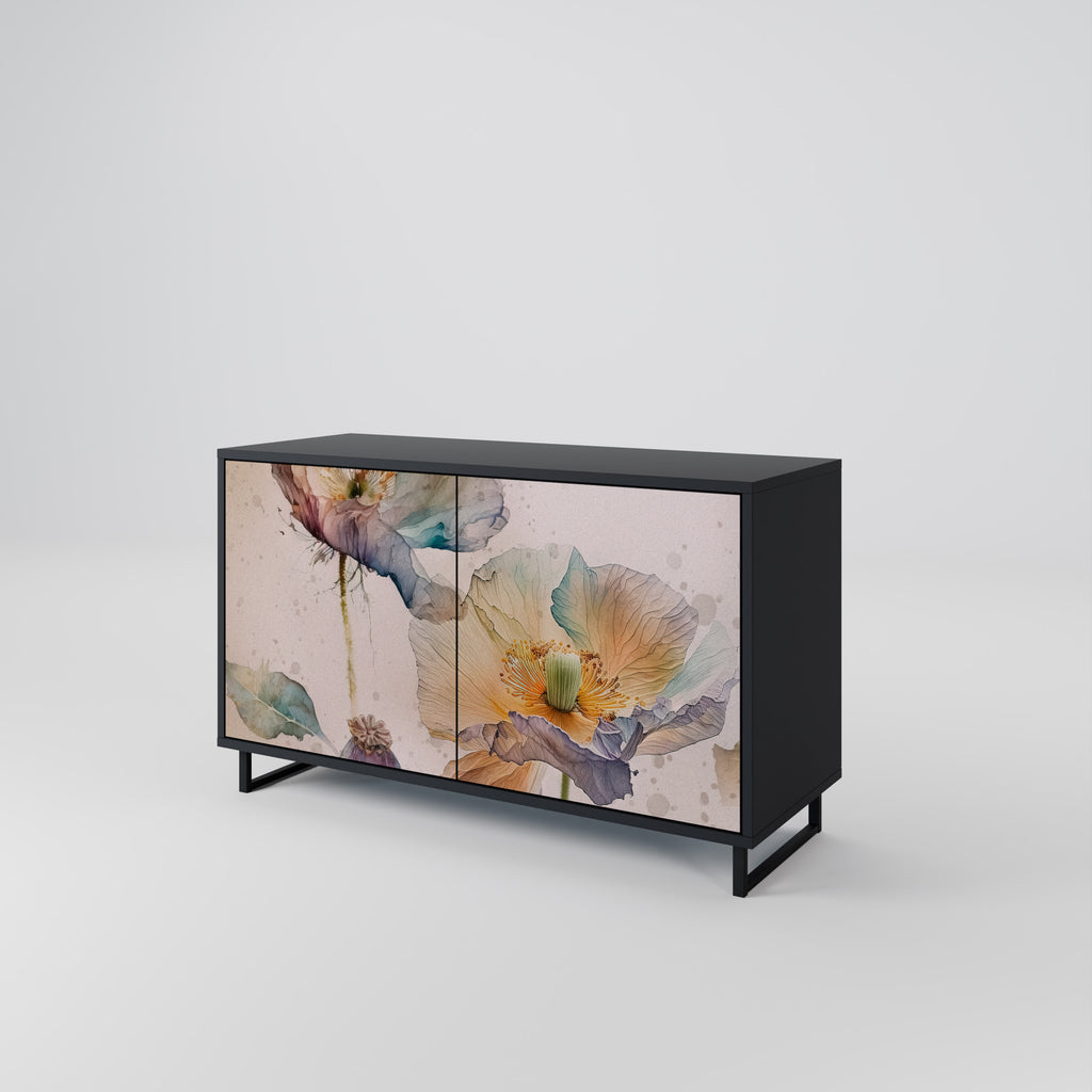 SOFTEN POPPY 2-Door Sideboard in Black Finish