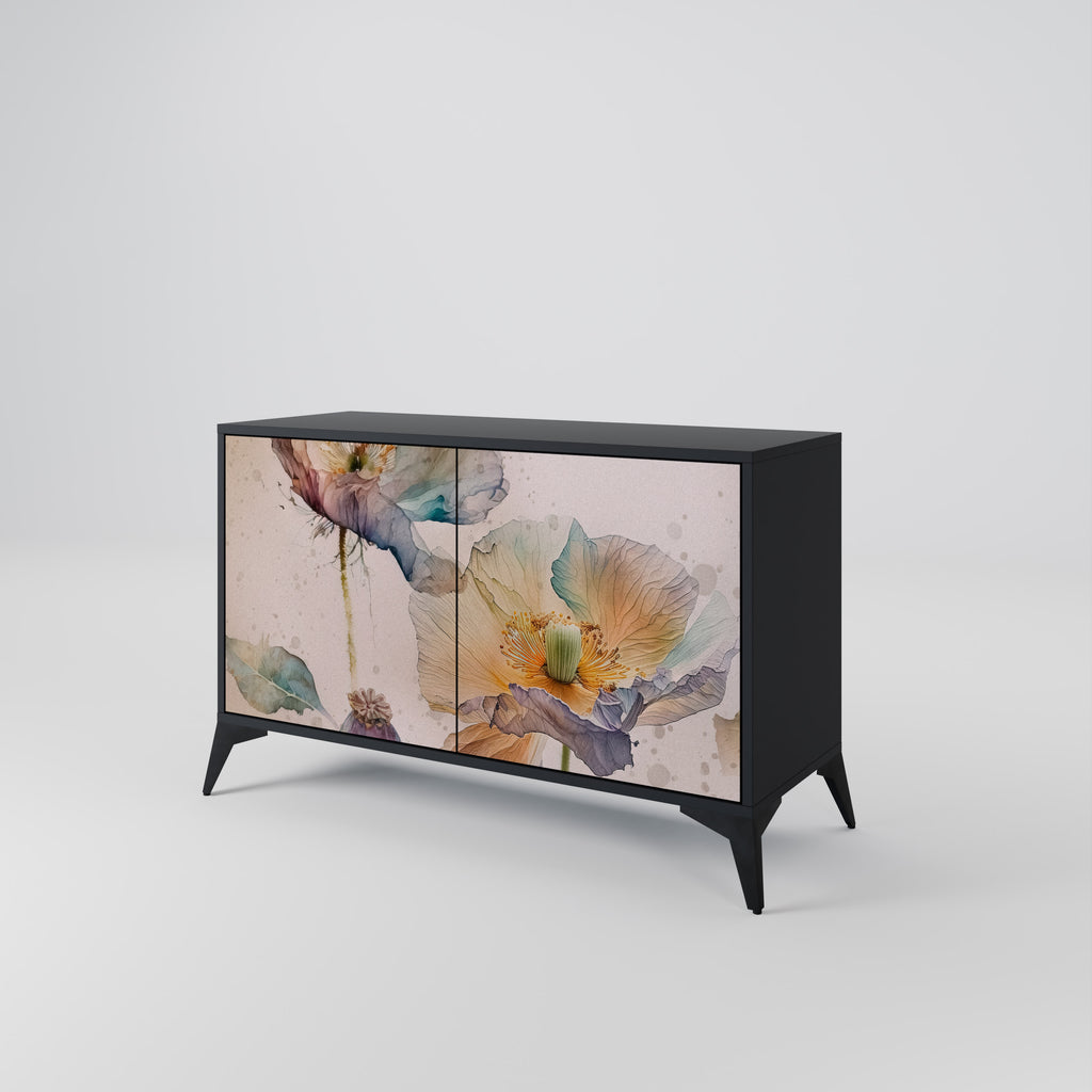 SOFTEN POPPY 2-Door Sideboard in Black Finish