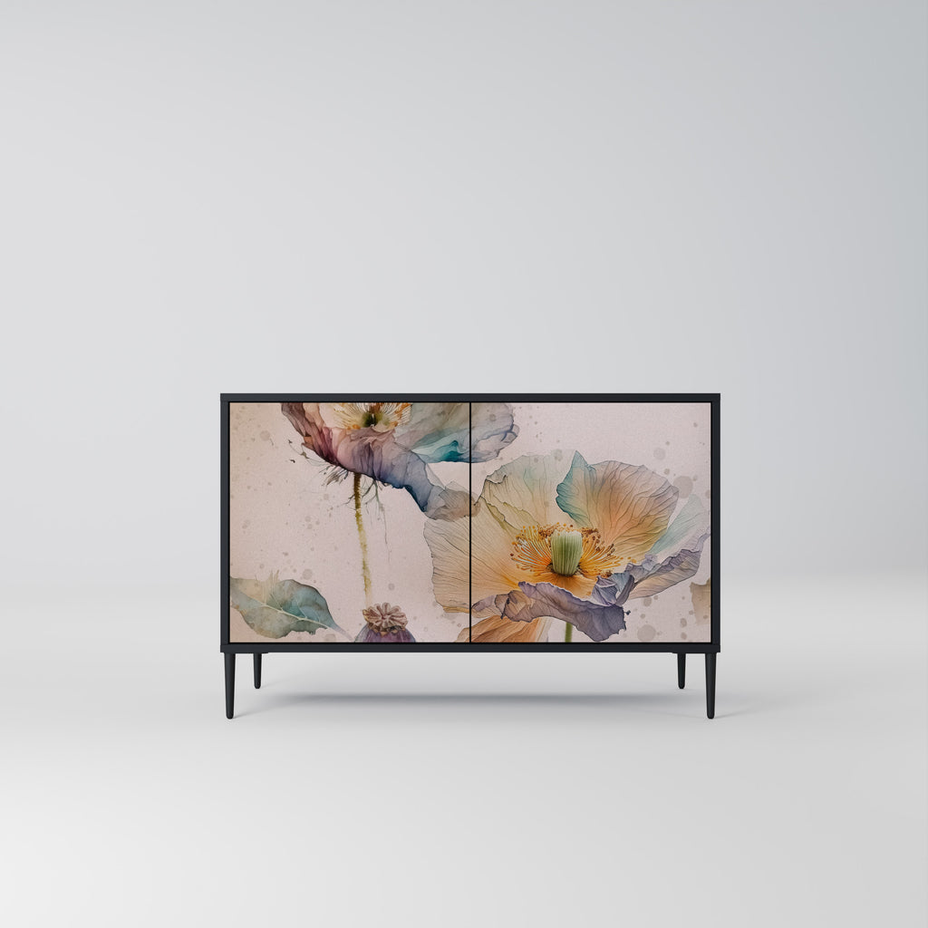 SOFTEN POPPY 2-Door Sideboard in Black Finish
