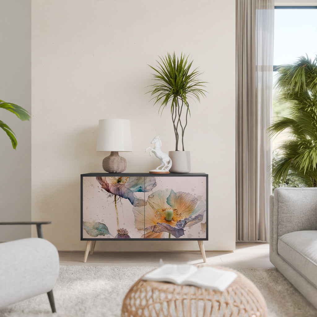 SOFTEN POPPY 2-Door Sideboard in Black Finish