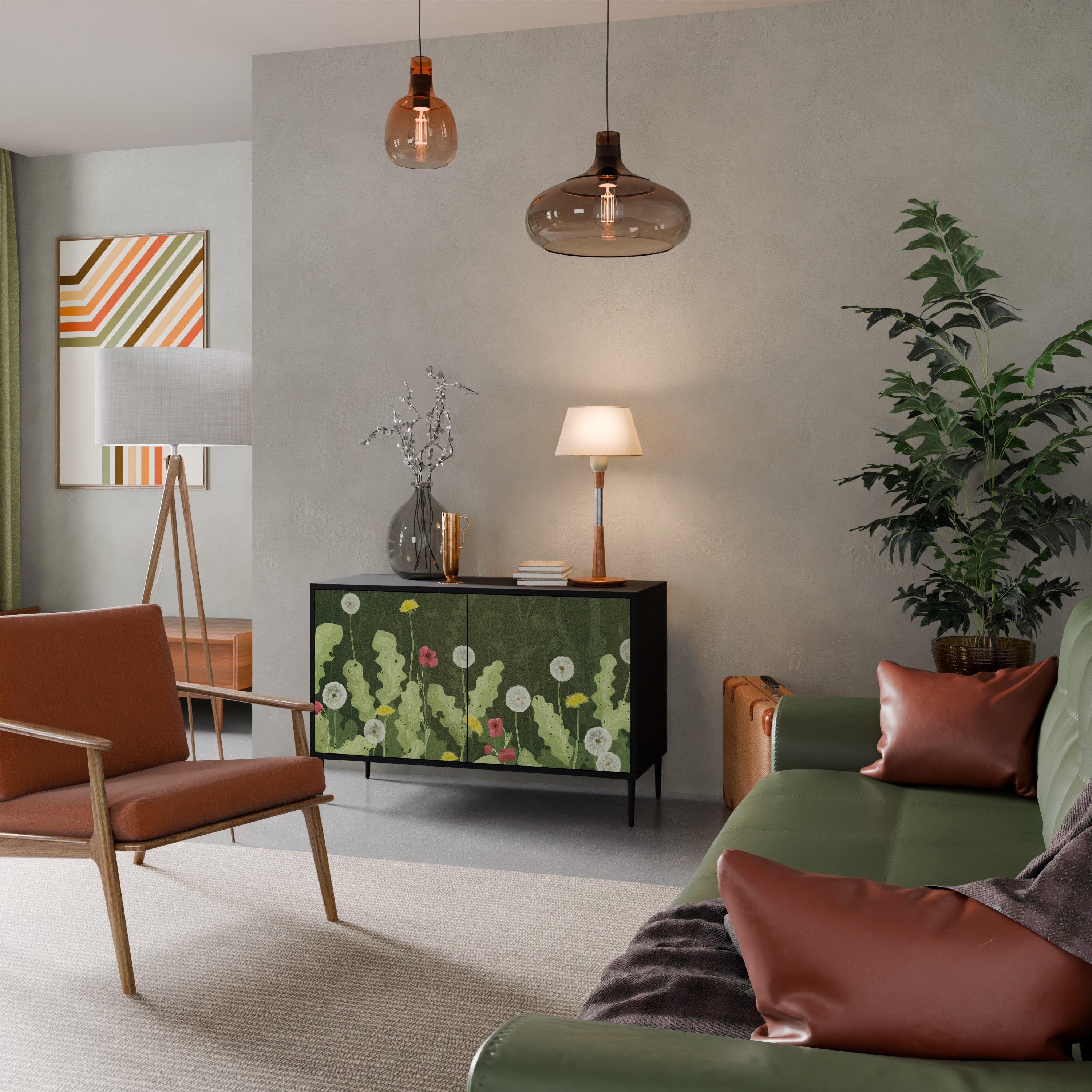 DANDELION AMUSE 2-Door Sideboard in Black Finish