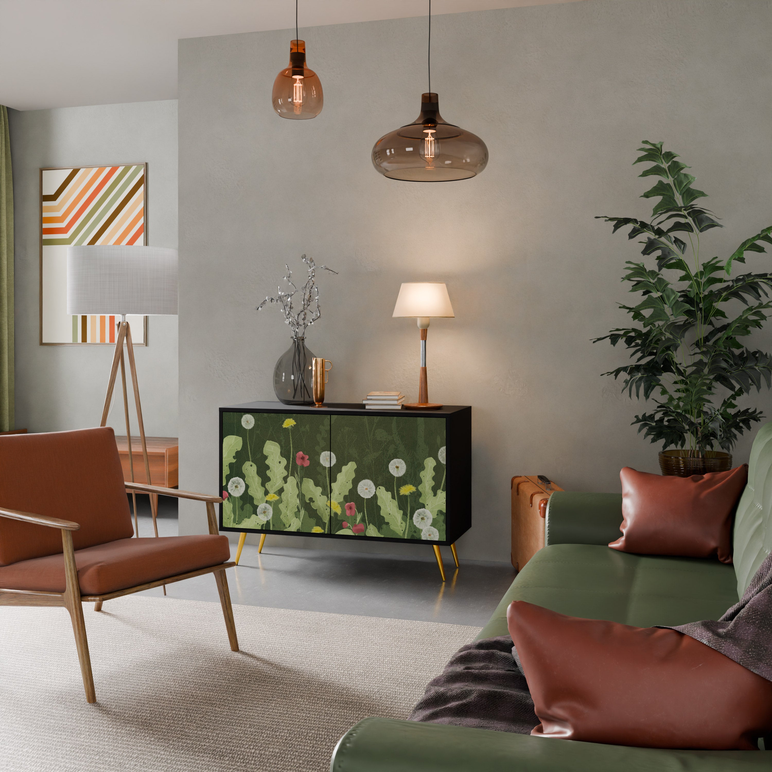 DANDELION AMUSE 2-Door Sideboard in Black Finish