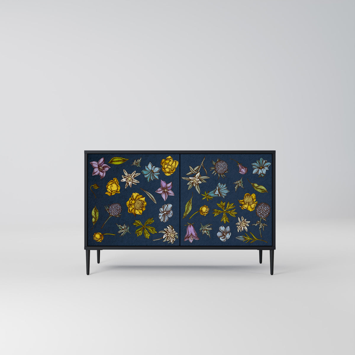 FLOWERS ON NAVY BLUE Aparador de 2 Puertas