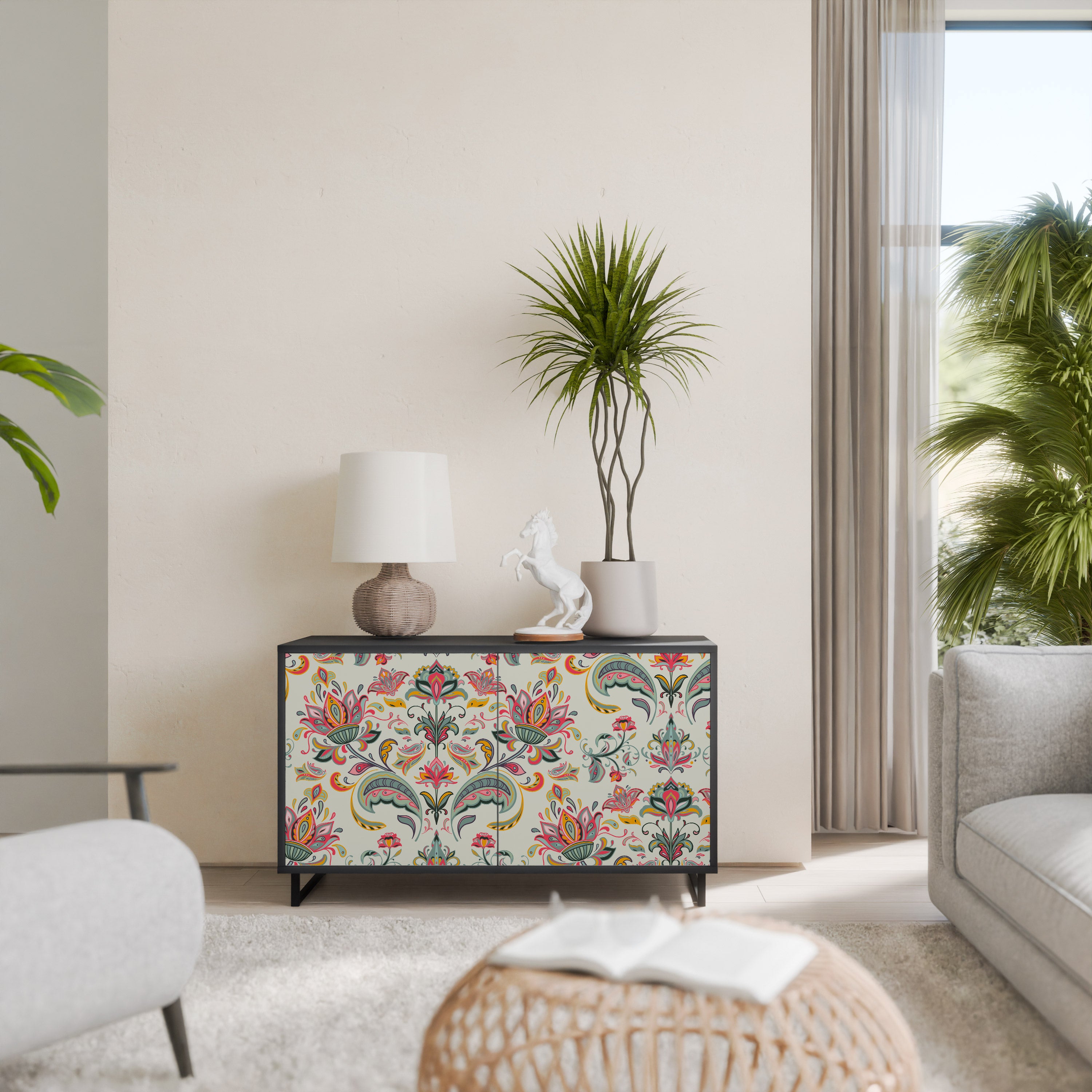 ORGANIC FOLKLORE 2-Door Sideboard in Black Finish