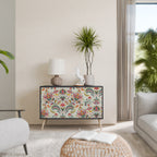 ORGANIC FOLKLORE Aparador de 2 Puertas en Acabado Negro