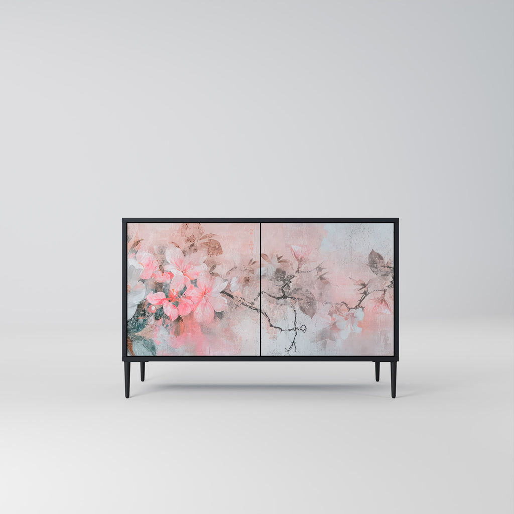 CHERRY BLOSSOM 2-Door Sideboard in Black Finish