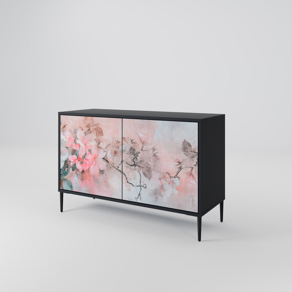 CHERRY BLOSSOM 2-Door Sideboard in Black Finish