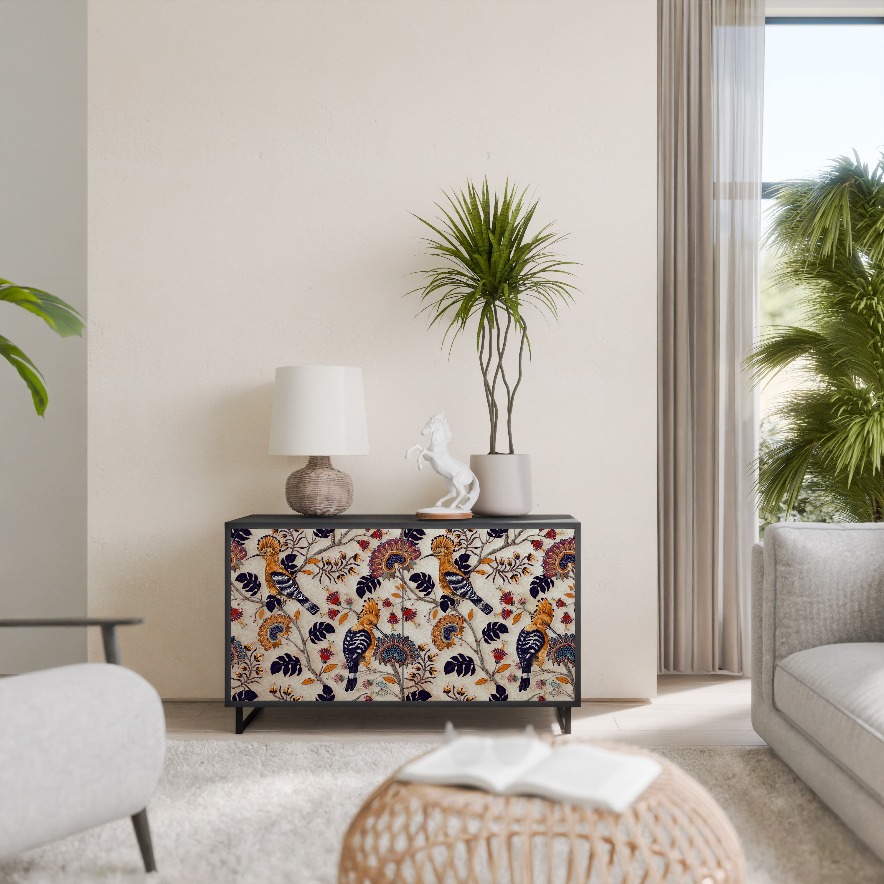 EMINENT HOOPOE 2-Door Sideboard in Black Finish