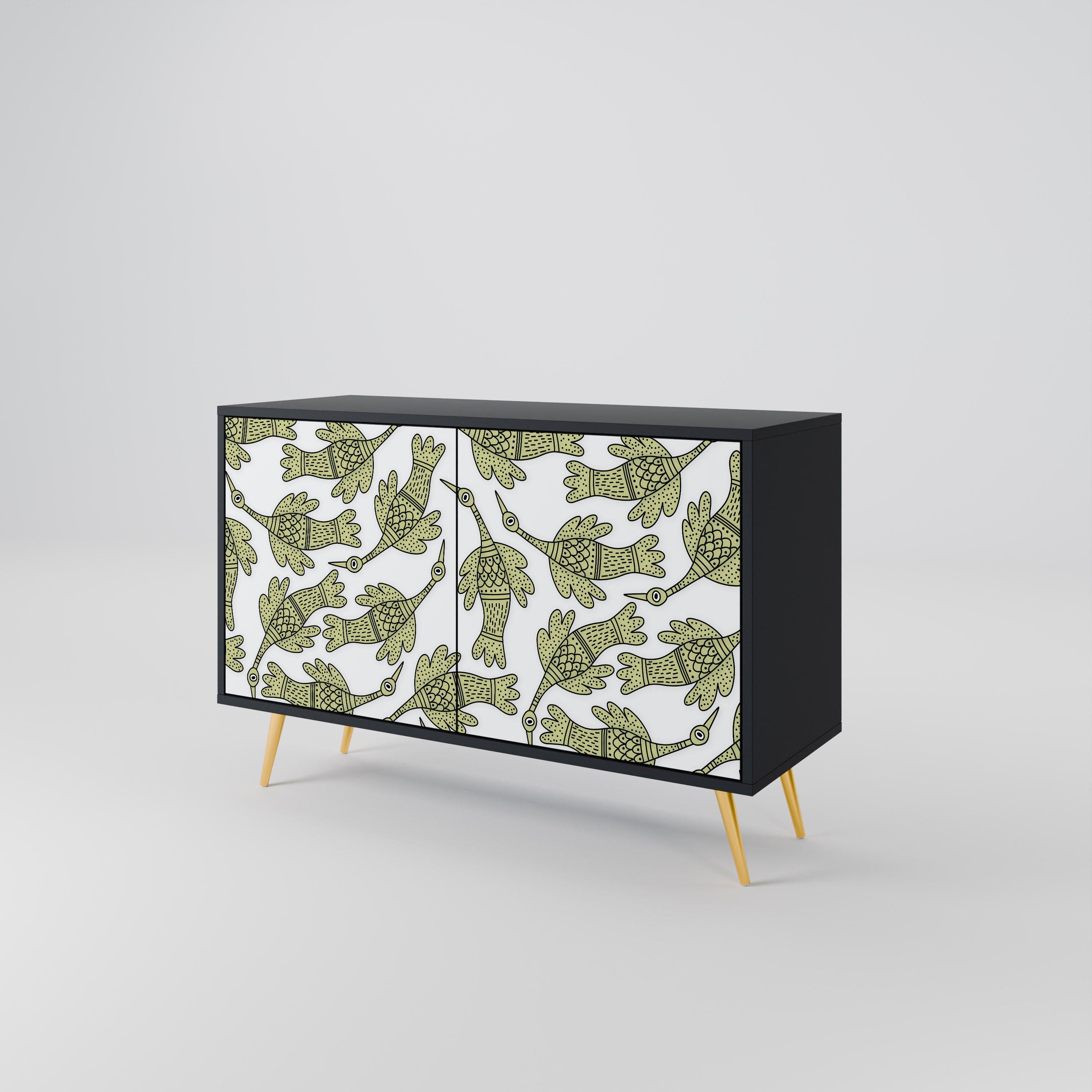 SEEDLING SONGBIRD 2-Door Sideboard in Black Finish