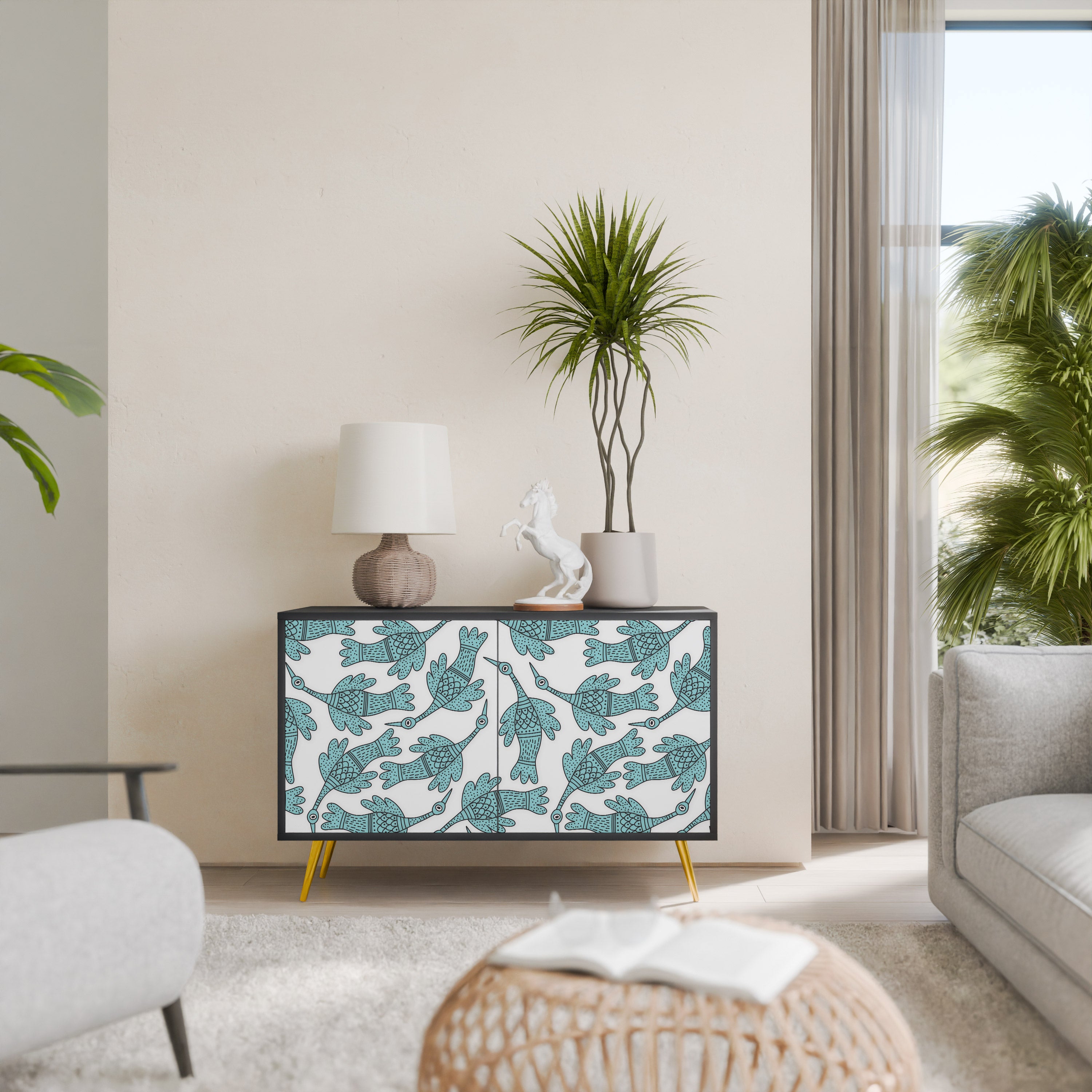 WATERSPOUT SONGIBIRD 2-Door Sideboard in Black Finish