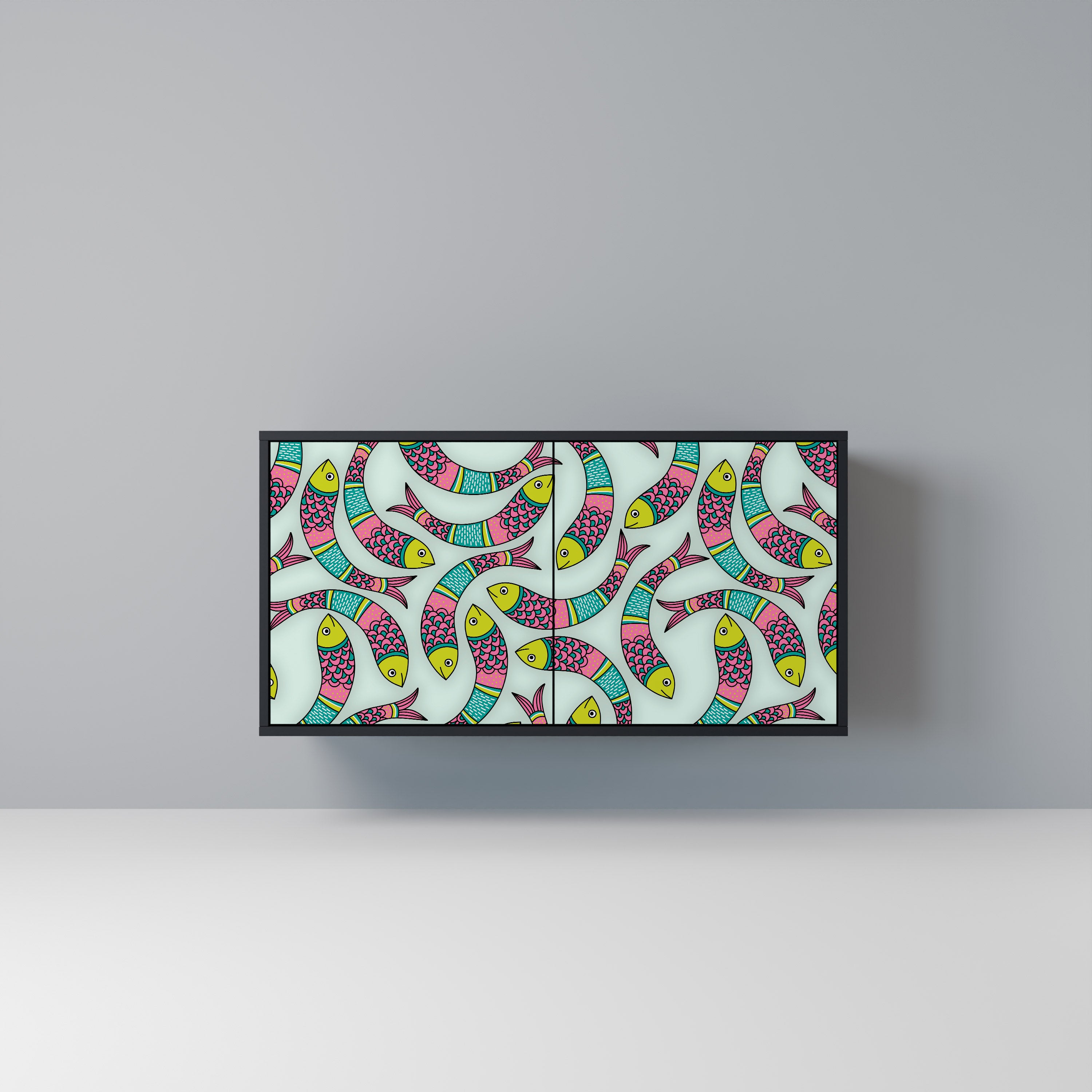 INDIAN FISH 2-Door Sideboard in Black Finish