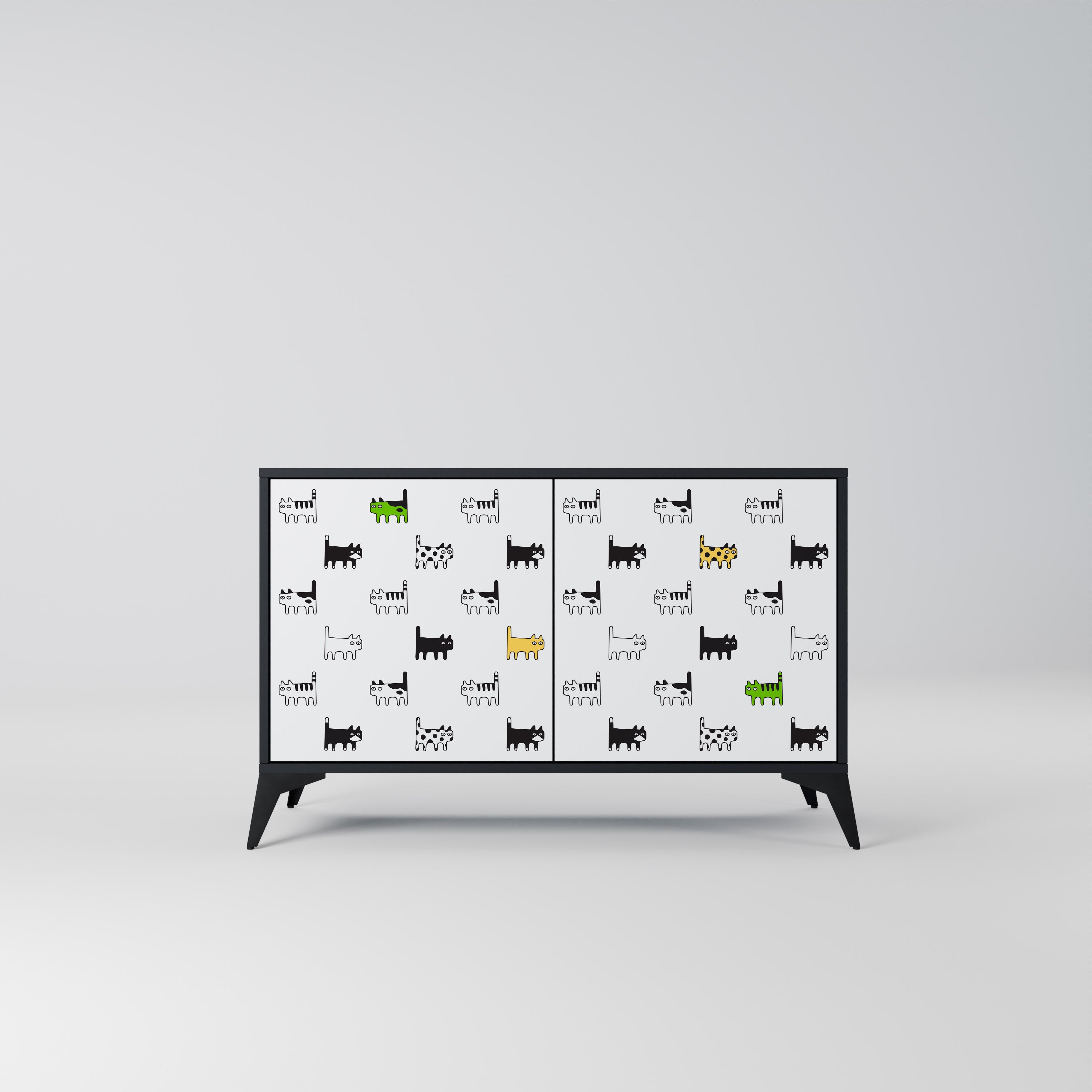 CATS COMPILATION 2-Door Sideboard in Black Finish