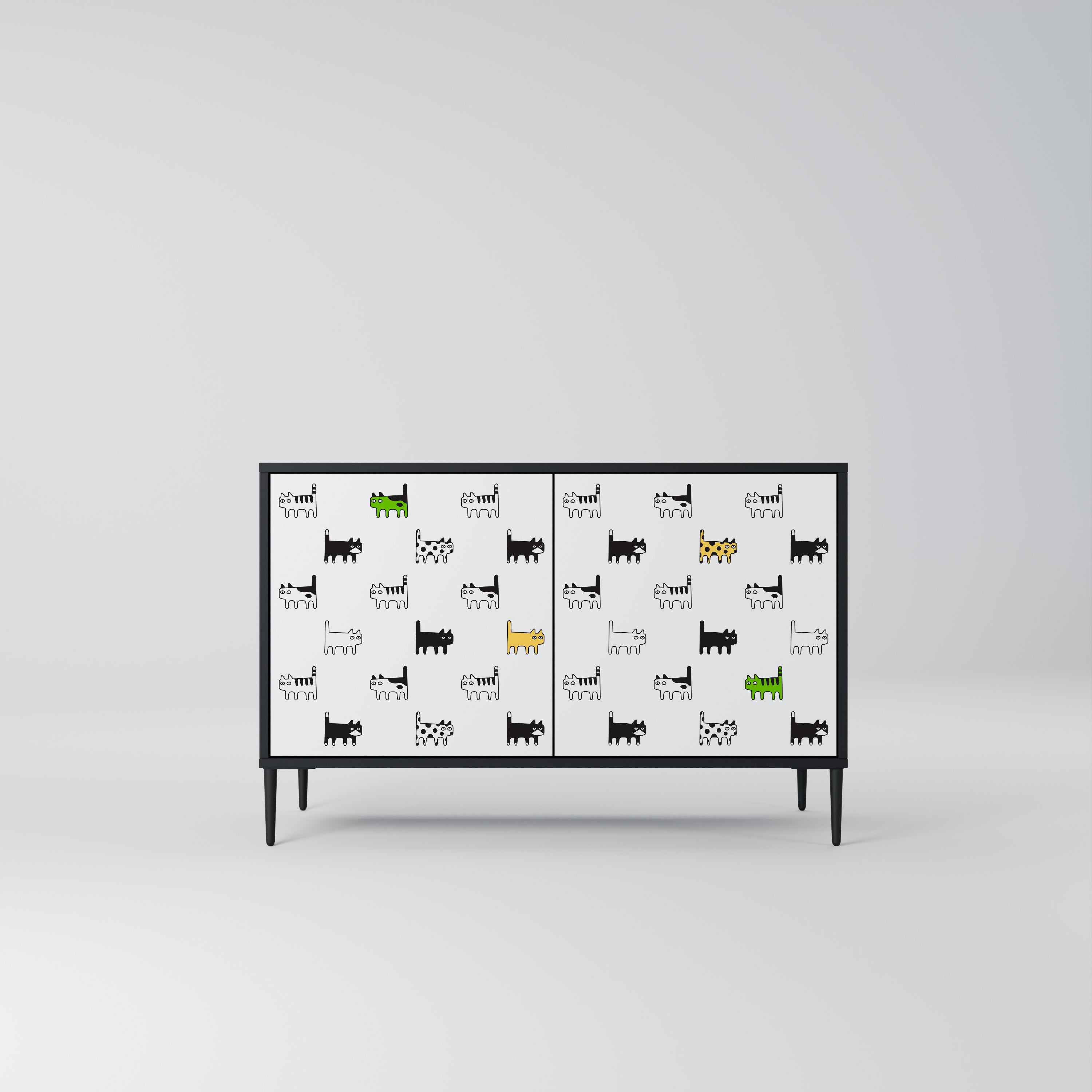 CATS COMPILATION 2-Door Sideboard in Black Finish