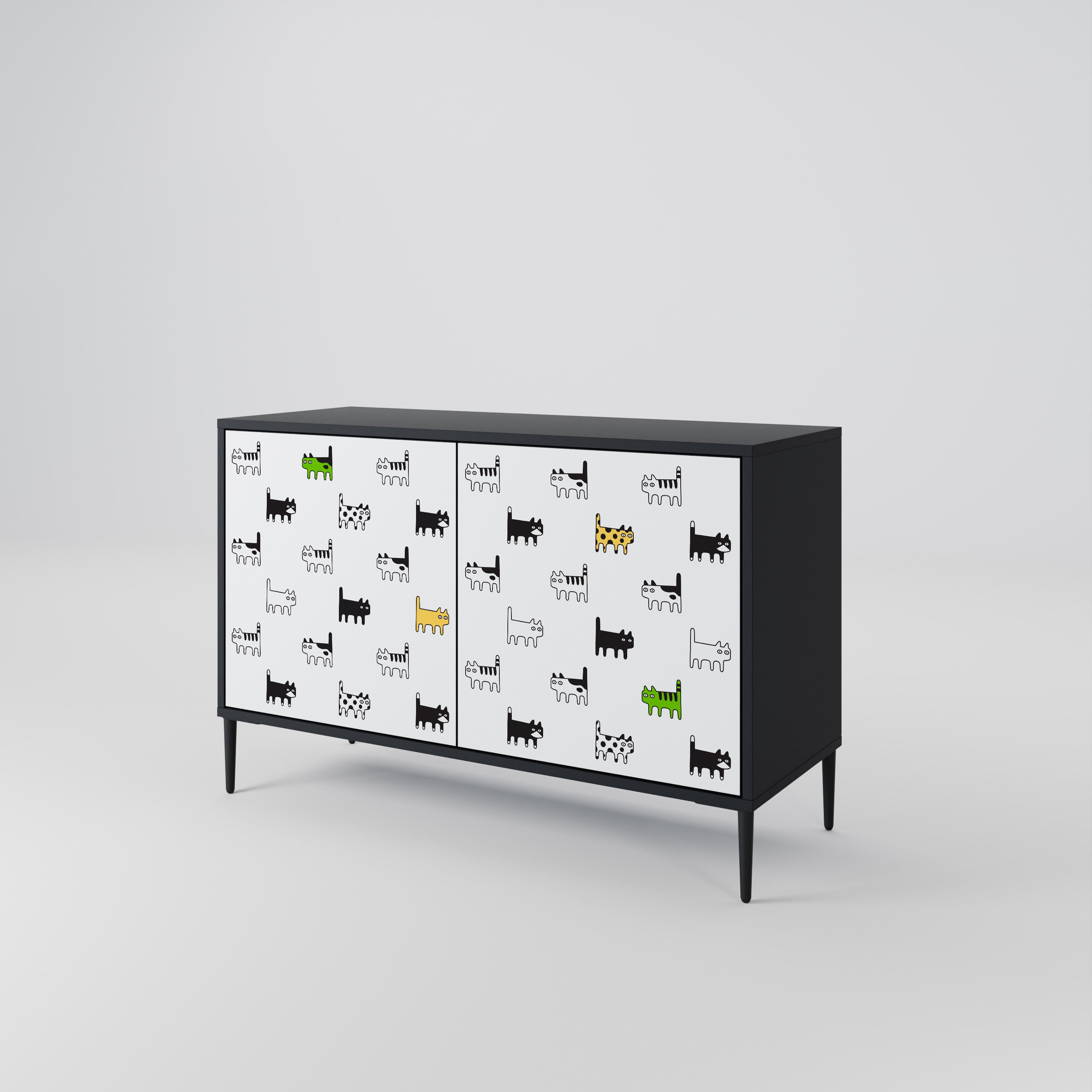 CATS COMPILATION 2-Door Sideboard in Black Finish