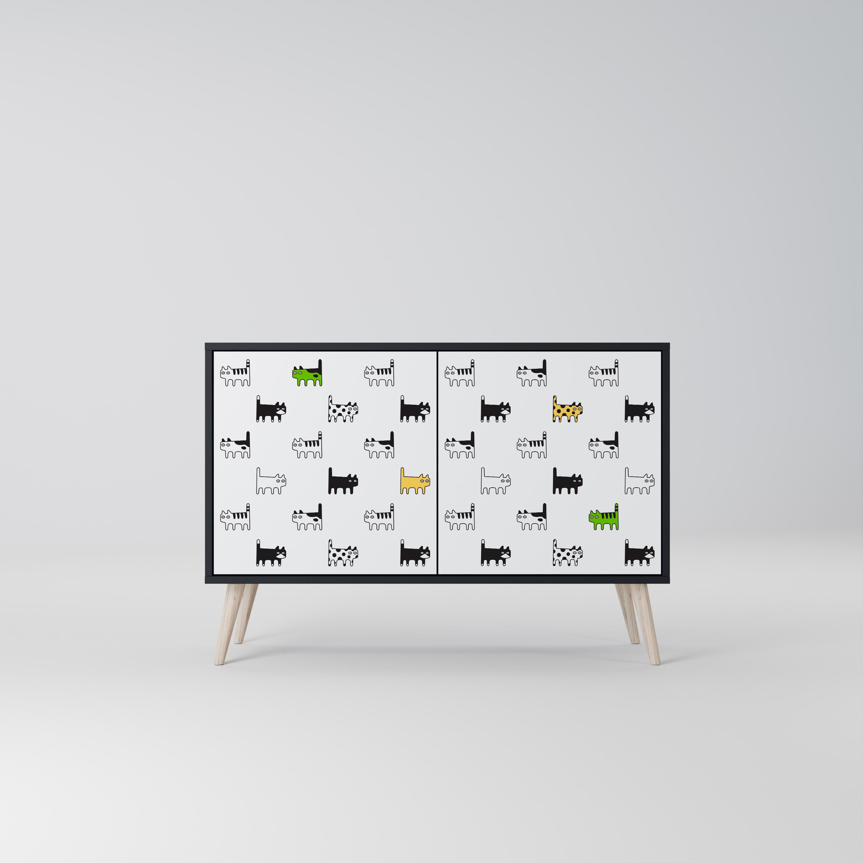 CATS COMPILATION 2-Door Sideboard in Black Finish