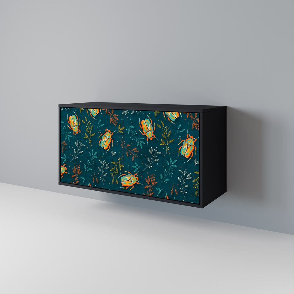 AUTUMN INSECTS 2-Door Sideboard in Black Finish