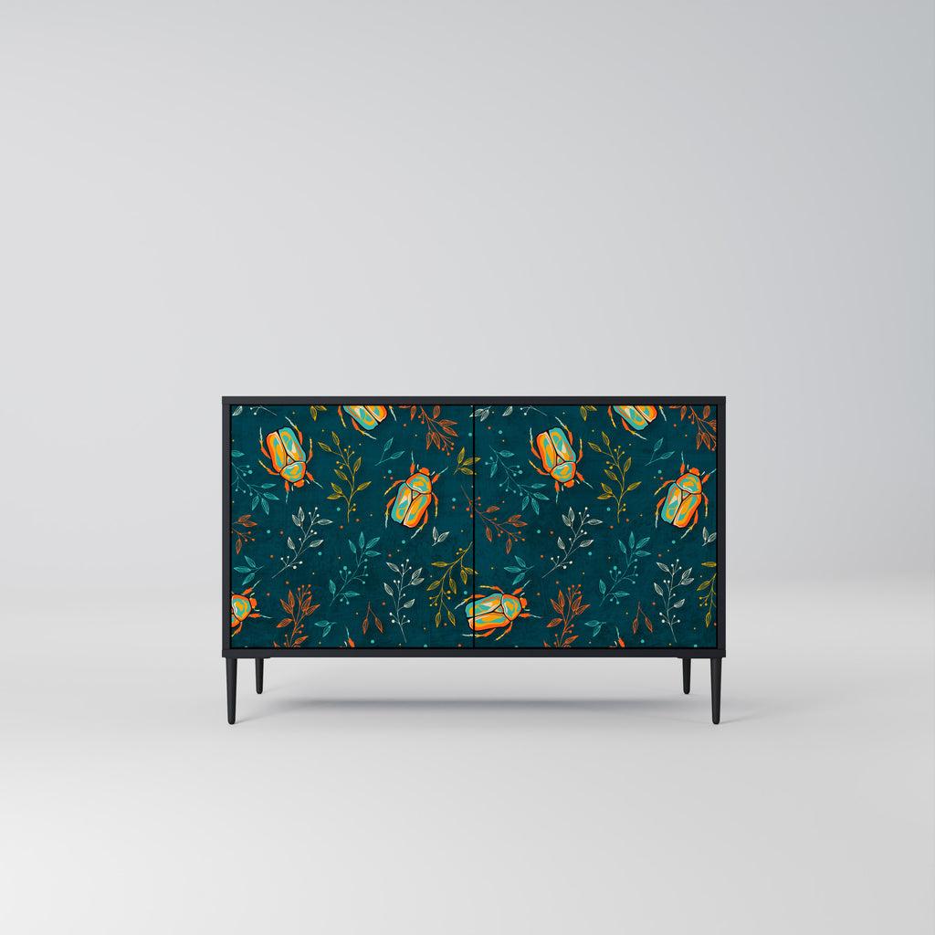 AUTUMN INSECTS 2-Door Sideboard in Black Finish