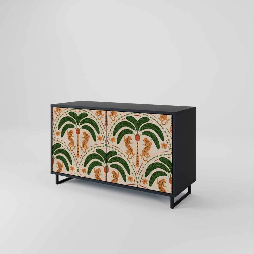 DANCING PREDATORS 2-Door Sideboard in Black Finish