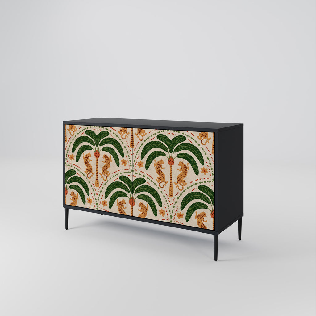 DANCING PREDATORS 2-Door Sideboard in Black Finish