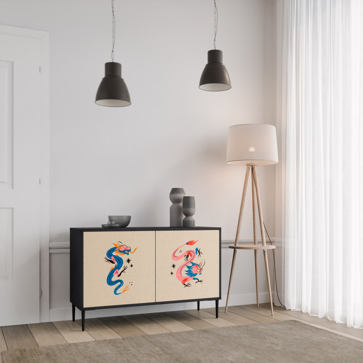 MYTHOLOGICAL CREATURES 2-Door Sideboard