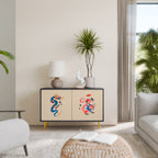 MYTHOLOGICAL CREATURES 2-Door Sideboard in Black Finish