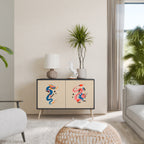 MYTHOLOGICAL CREATURES 2-Door Sideboard in Black Finish