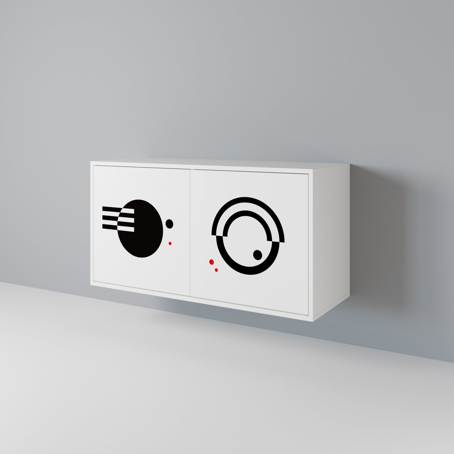 BLACK AND WHITE COMBINATION Aparador de 2 Puertas