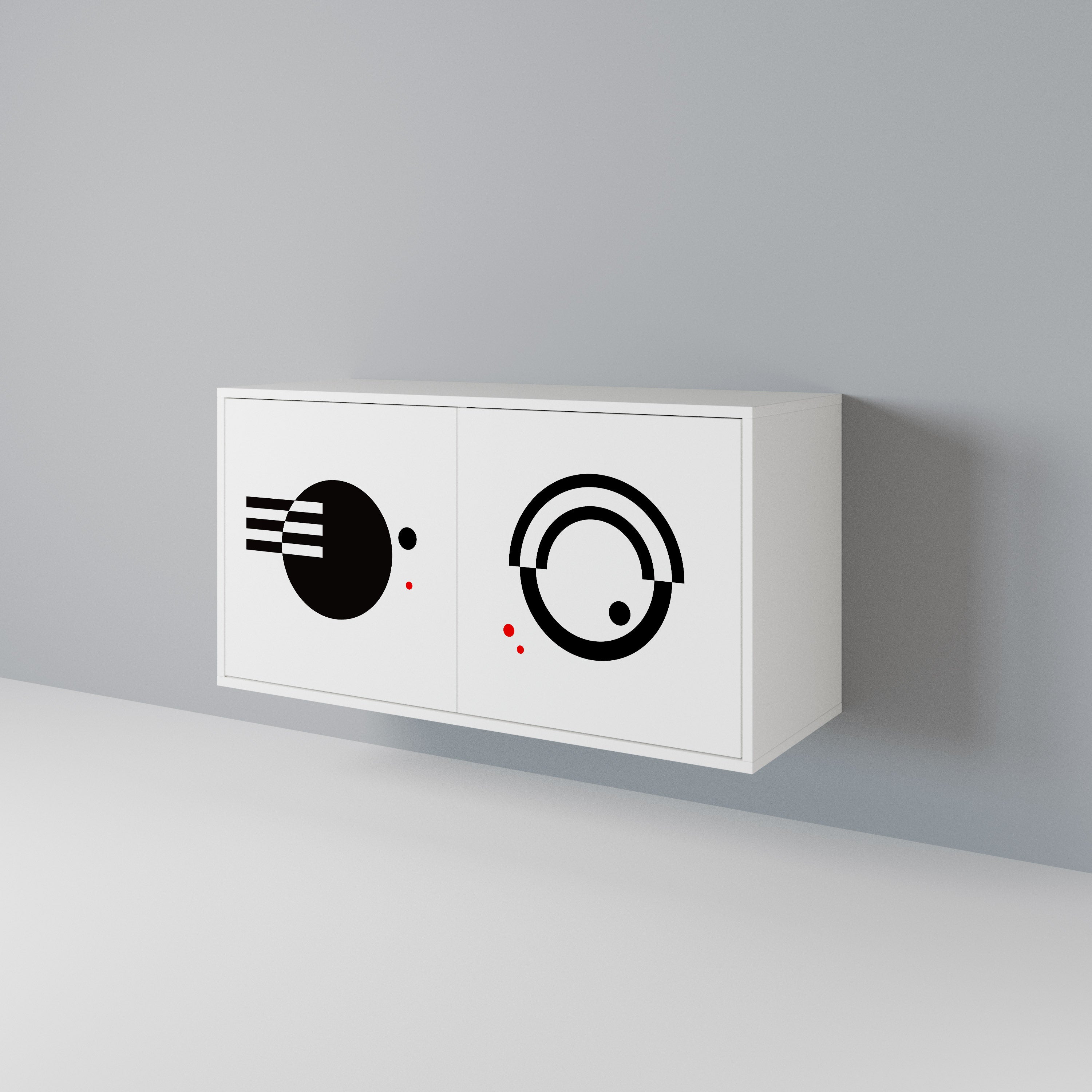 BLACK AND WHITE COMBINATION Aparador de 2 Puertas
