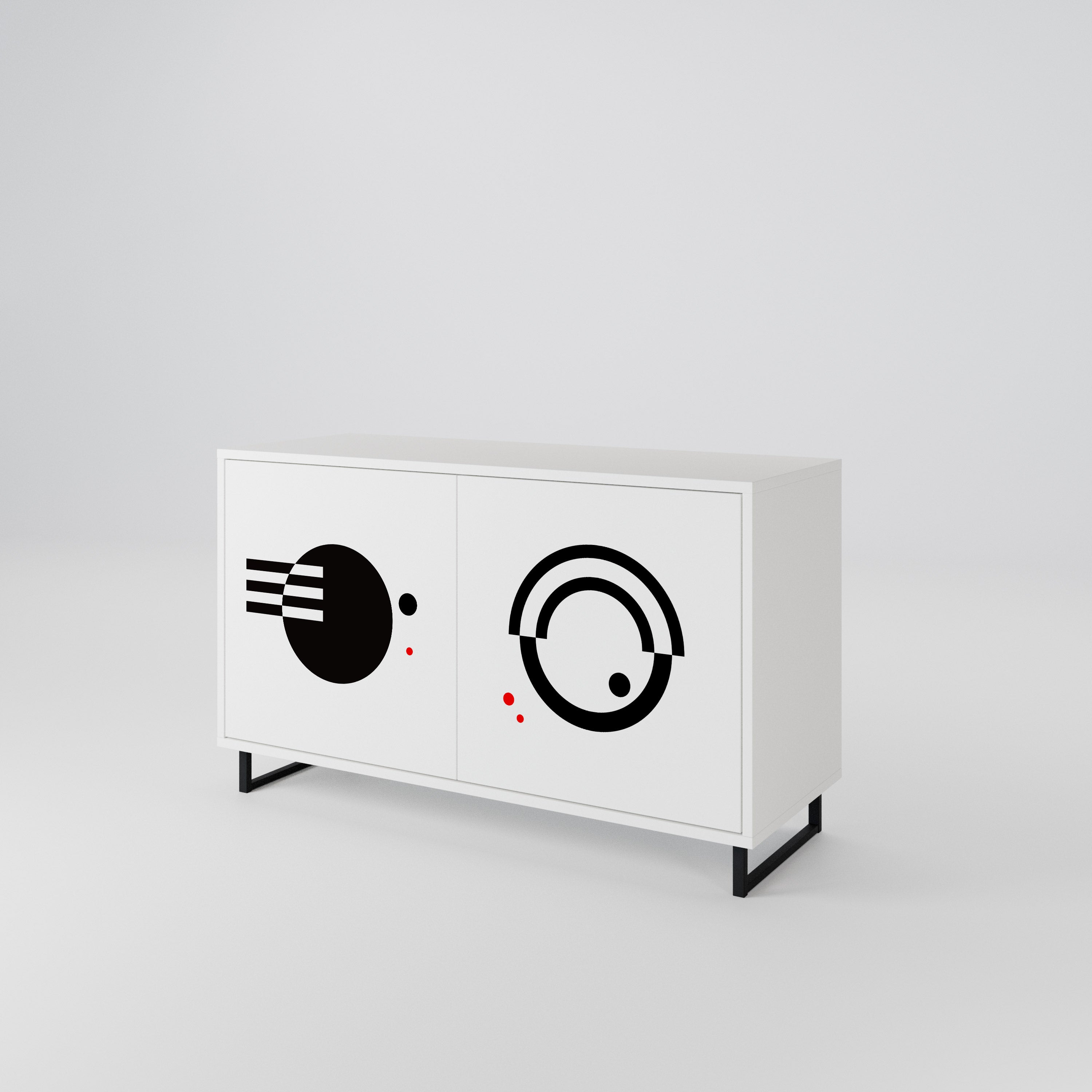 BLACK AND WHITE COMBINATION Aparador de 2 Puertas