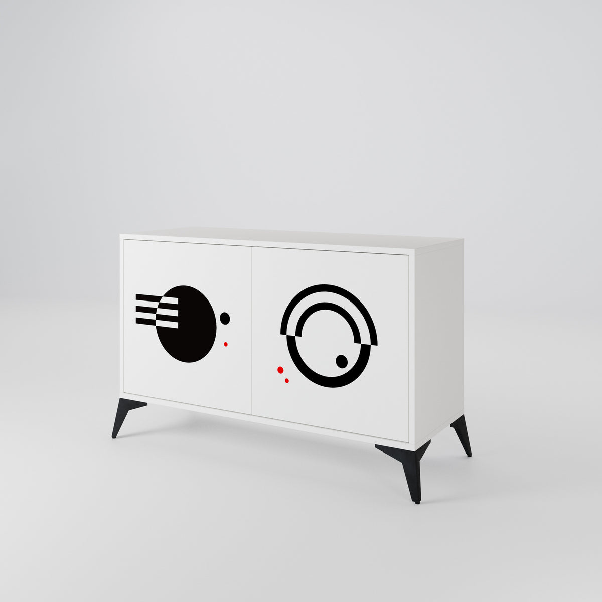 BLACK AND WHITE COMBINATION Aparador de 2 Puertas
