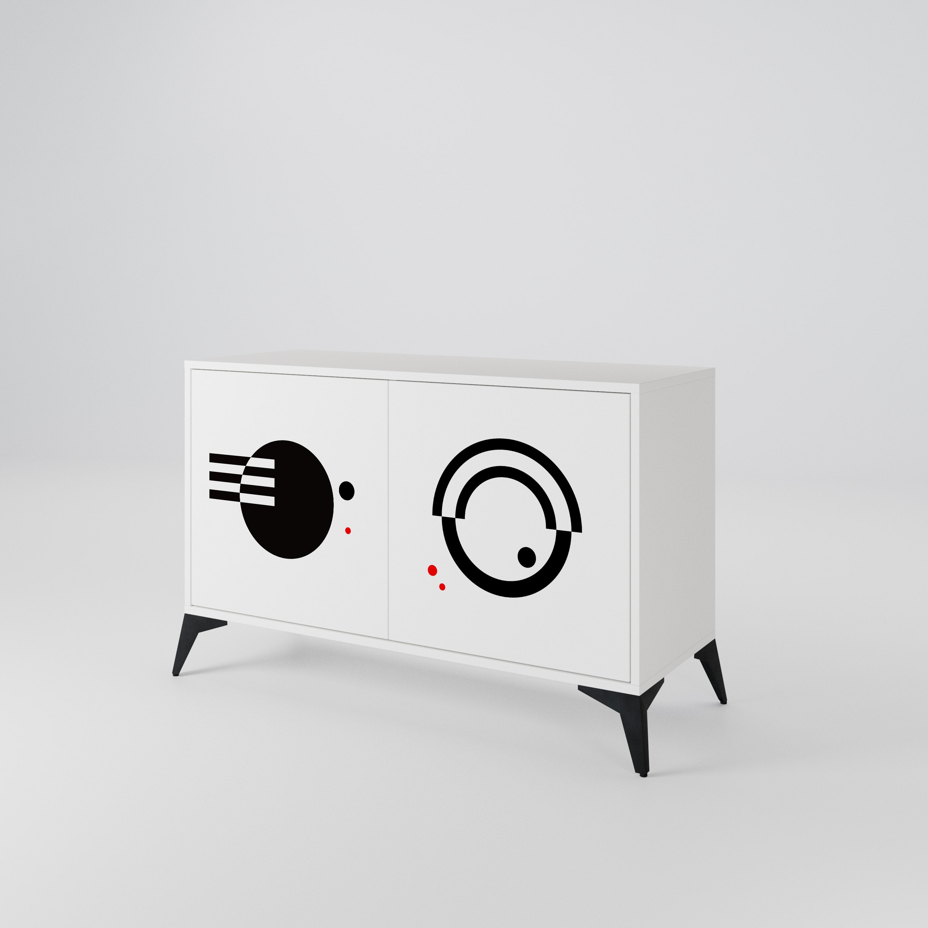 BLACK AND WHITE COMBINATION Aparador de 2 Puertas