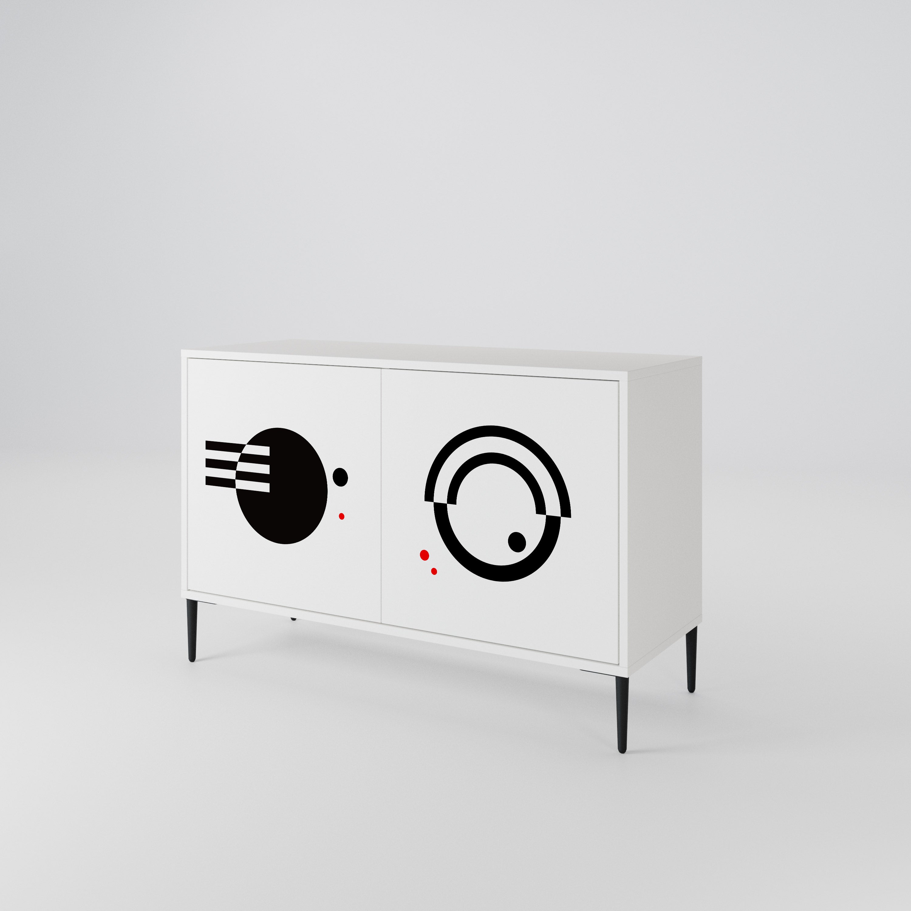 BLACK AND WHITE COMBINATION Aparador de 2 Puertas