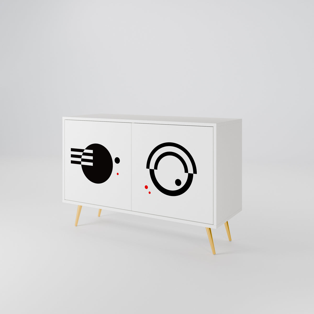 BLACK AND WHITE COMBINATION Aparador de 2 Puertas