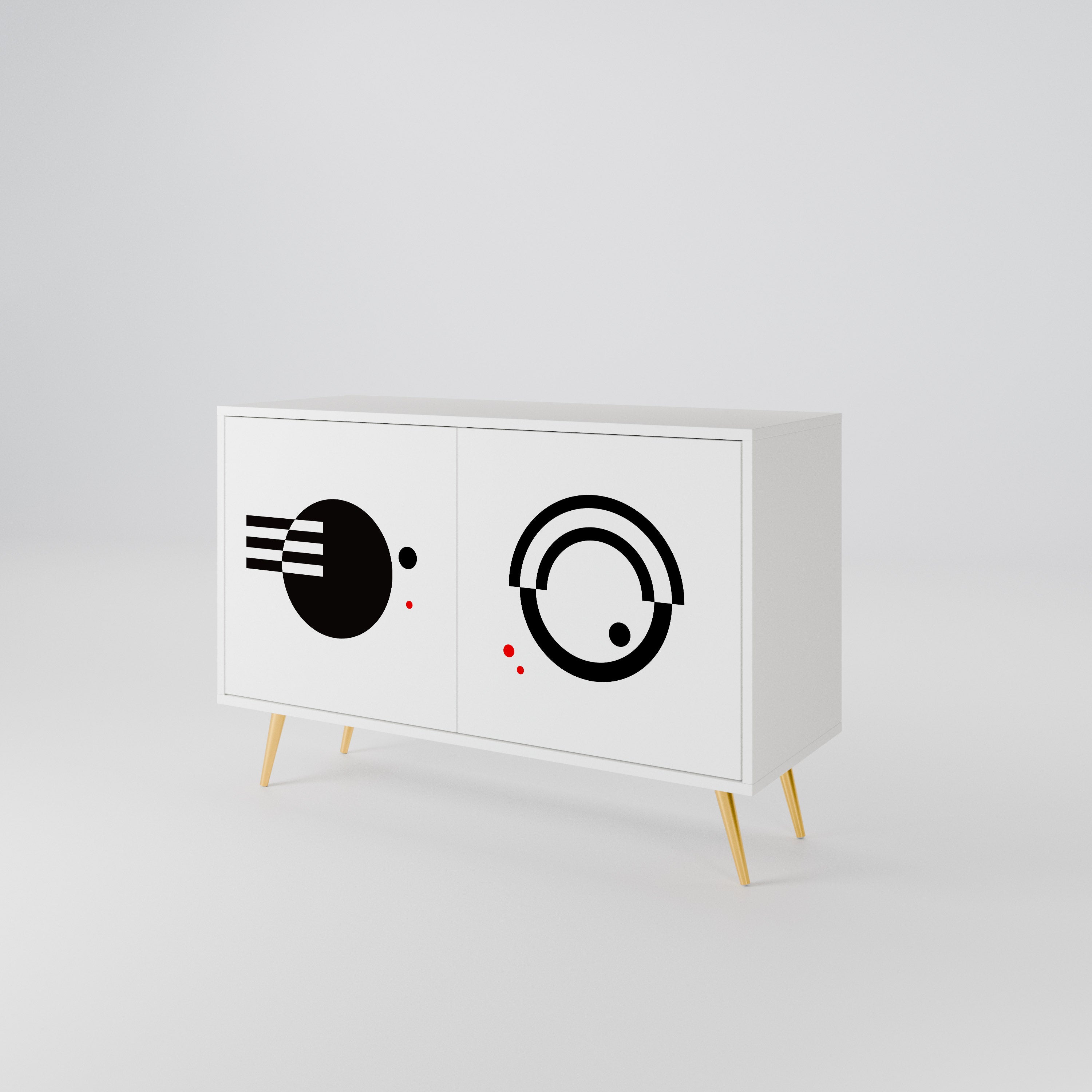 BLACK AND WHITE COMBINATION Aparador de 2 Puertas