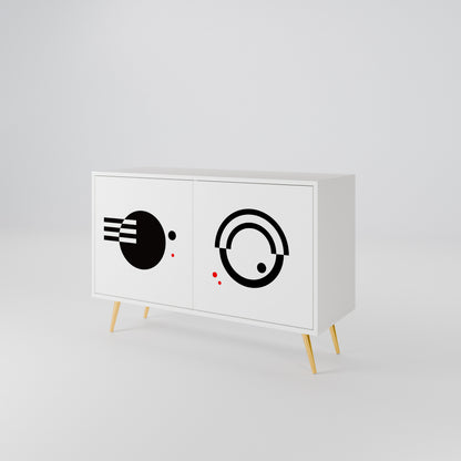 BLACK AND WHITE COMBINATION Aparador de 2 Puertas