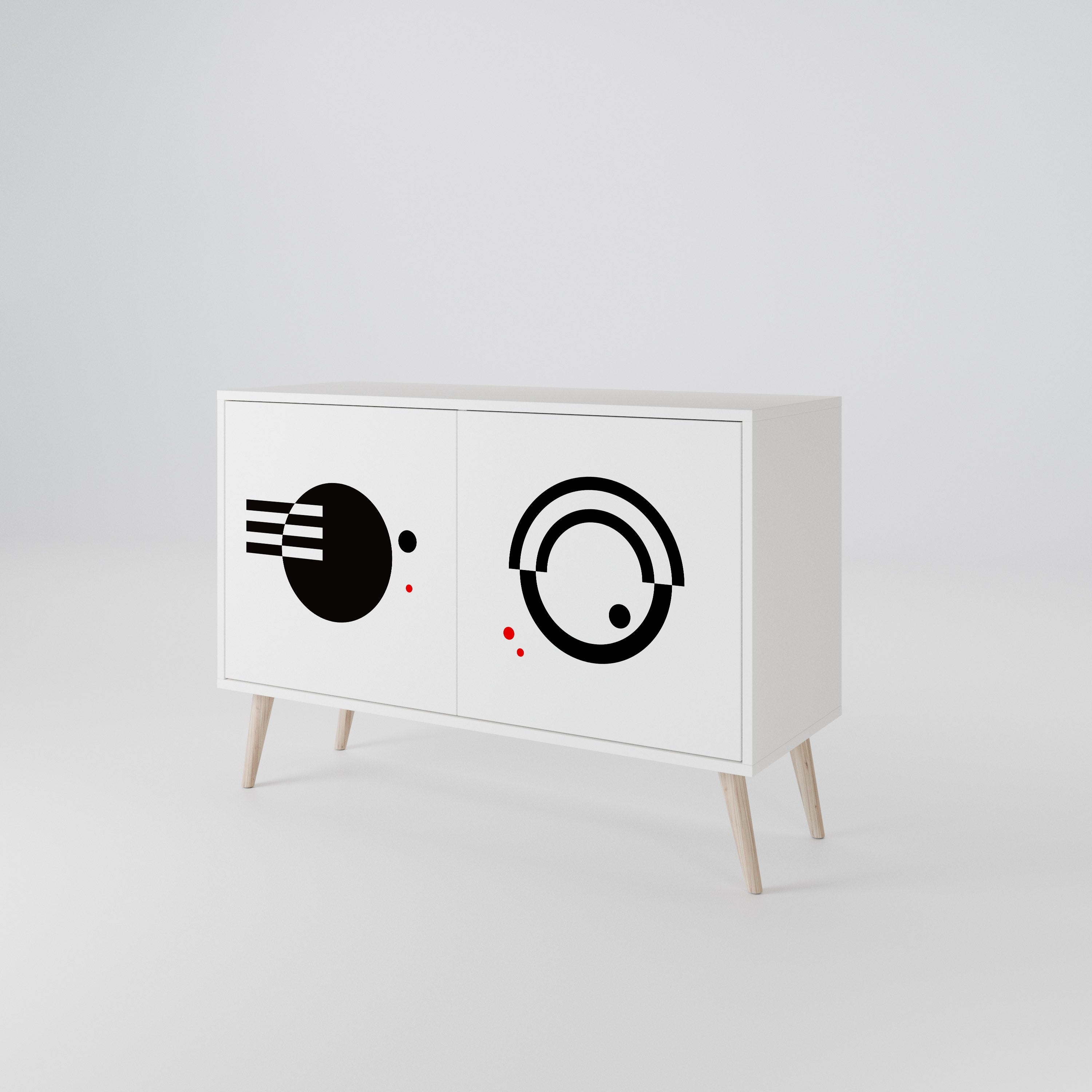 BLACK AND WHITE COMBINATION Aparador de 2 Puertas